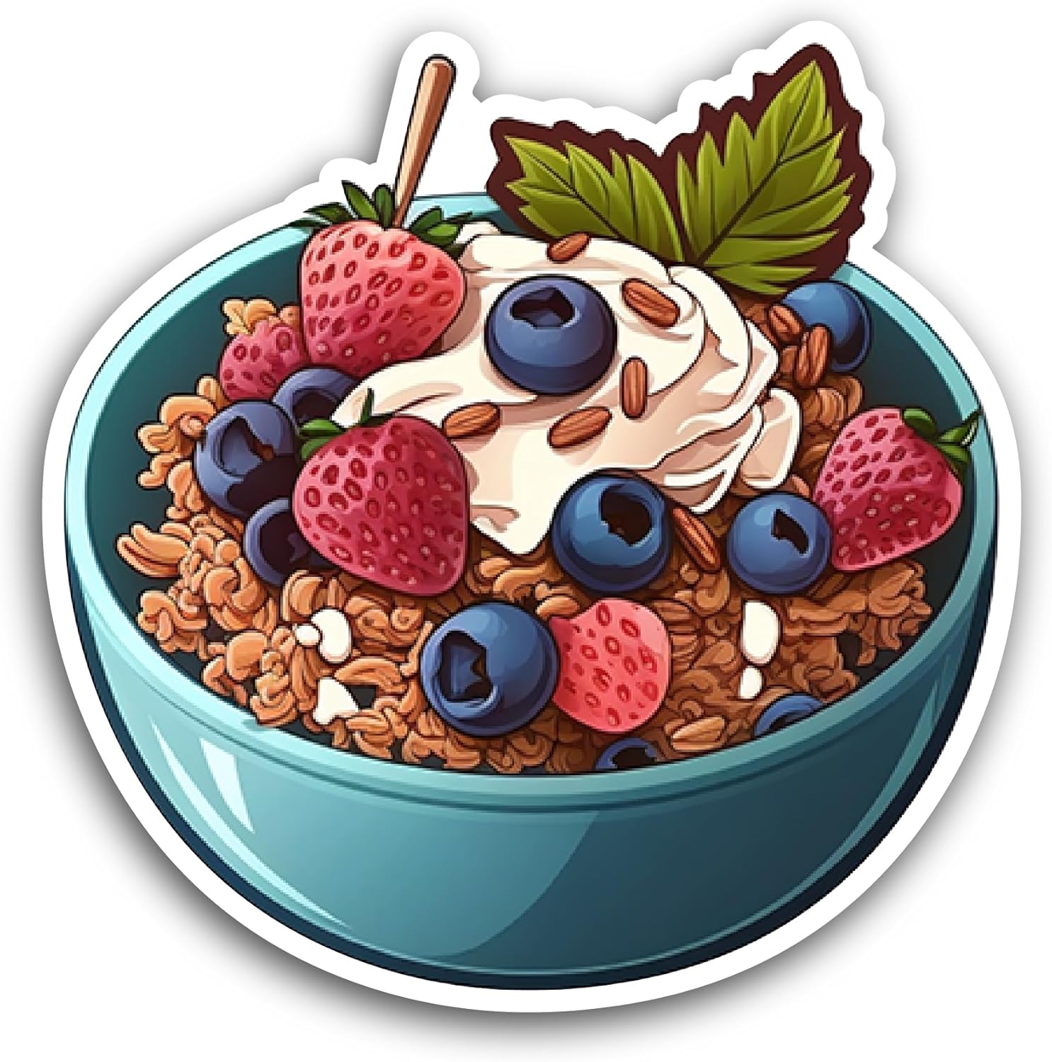 2 (Pieces) 3" and 5" Cereal Bowl Sticker, Waterproof Vinyl Decals for Many Purpose Like Cars, Trucks, Laptops, Phones, Windows and More