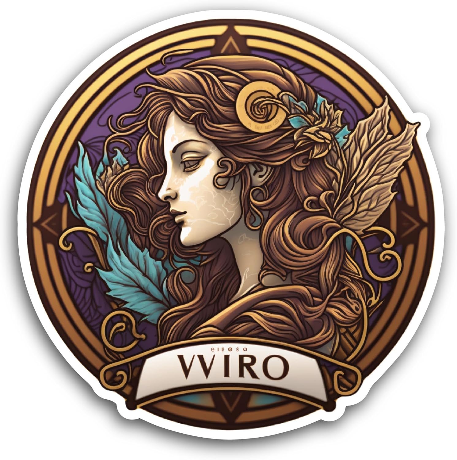 2 (Pieces) 3" and 5" Zodiac Sign Virgo Sticker, Waterproof Vinyl Decals for Many Purpose Like Cars, Trucks, Laptops, Phones, Windows and More