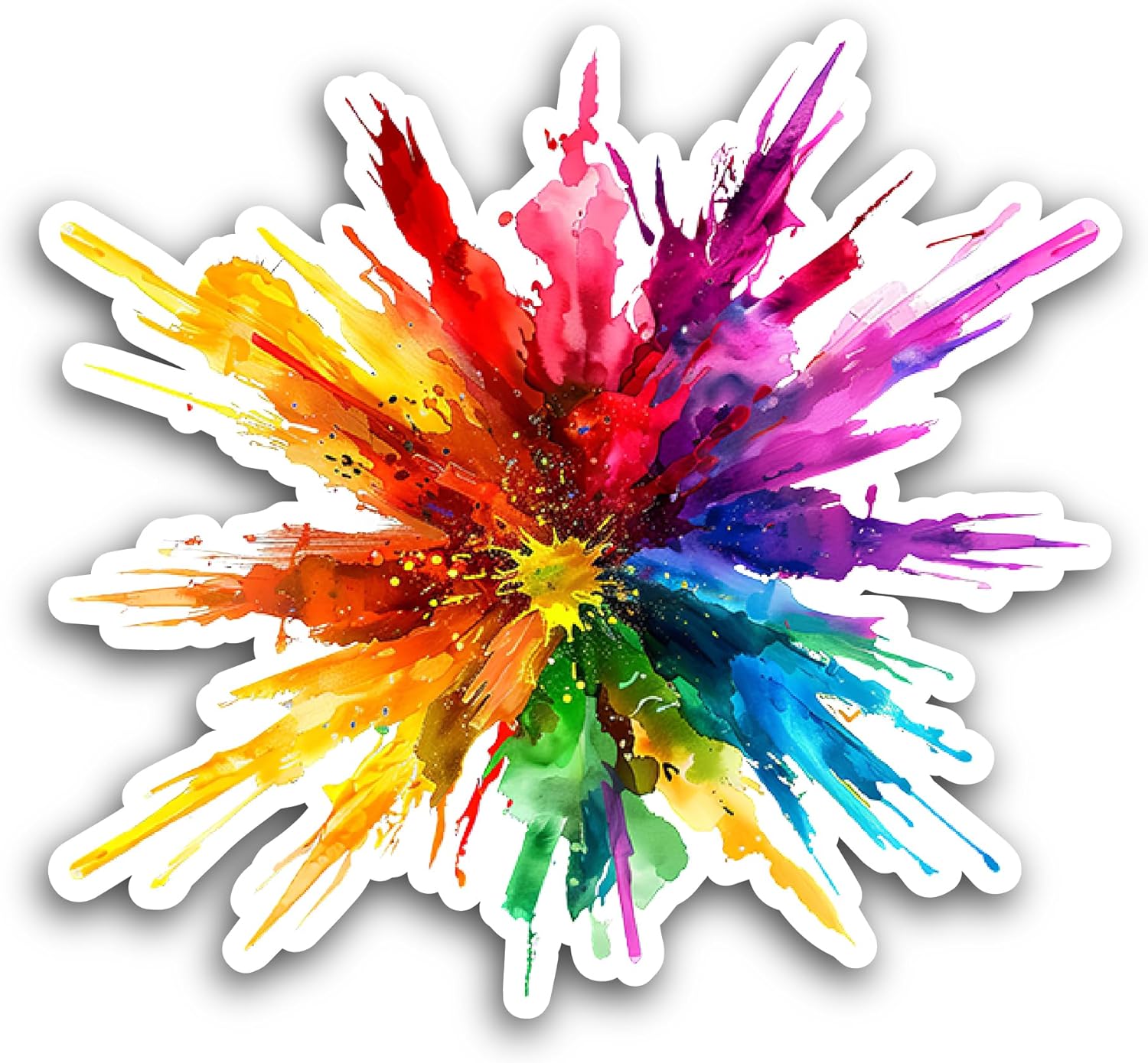 2 (Pieces) 3" and 5" Colorful Paint Art Sticker, Waterproof Vinyl Decals for Many Purpose Like Cars, Trucks, Laptops, Phones, Windows and More