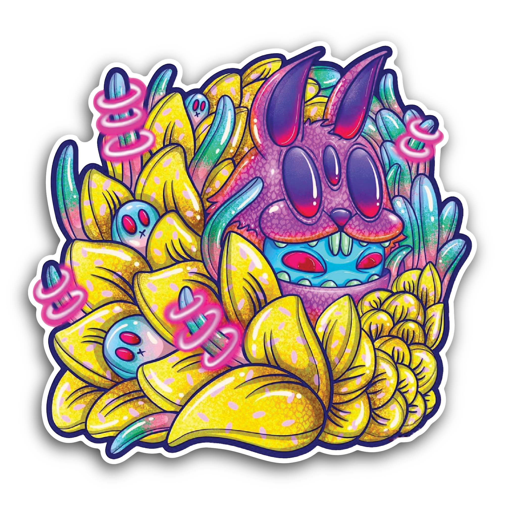 2 (Pieces) 2" and 3" Give Thanks Cornucopia Harvest Sticker, Waterproof Vinyl Decals for Many Purpos