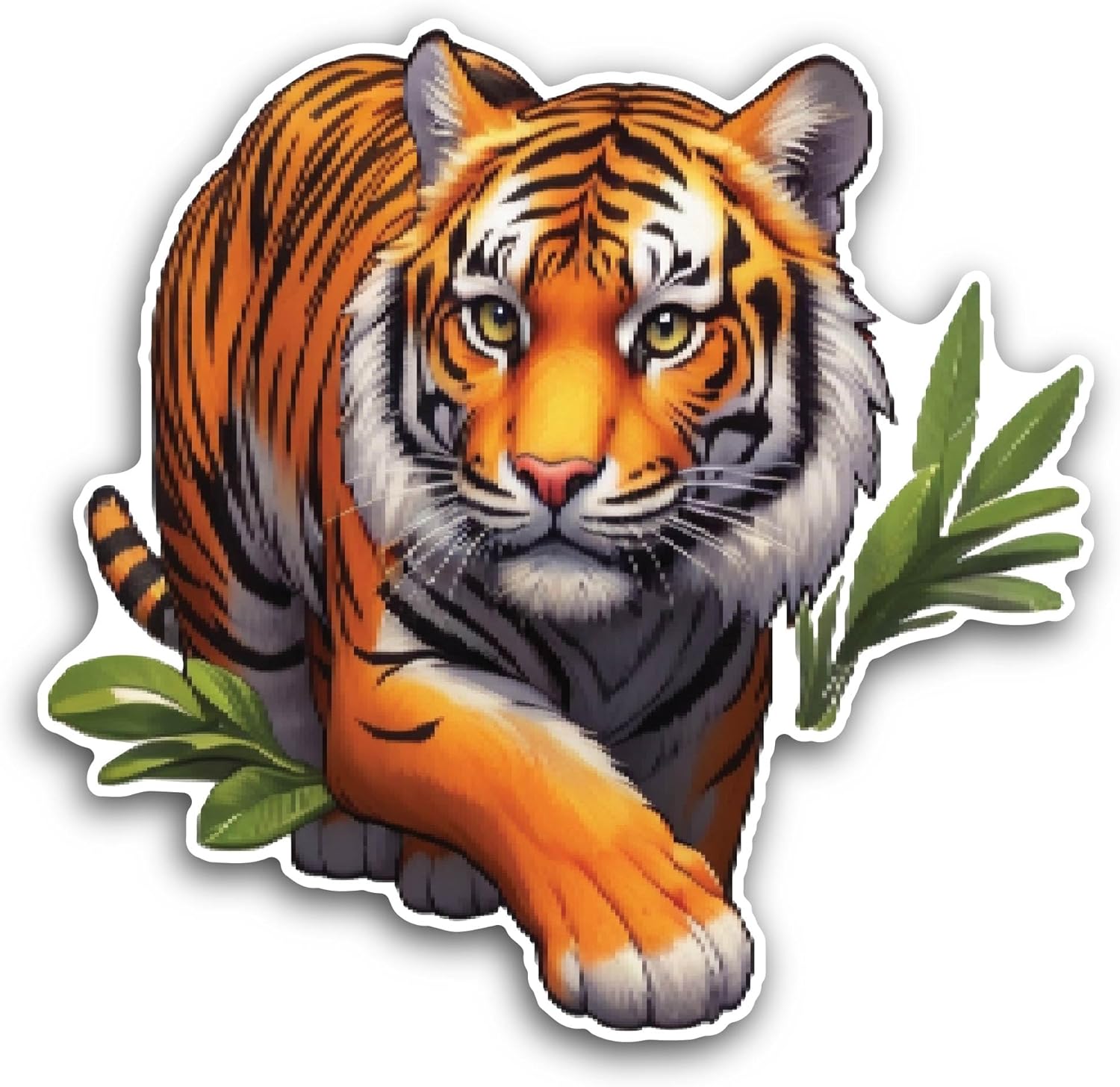2 (Pieces) 3" and 5" Tiger Sticker, Waterproof Vinyl Decals for Many Purpose Like Cars, Trucks, Laptops, Phones, Windows and More