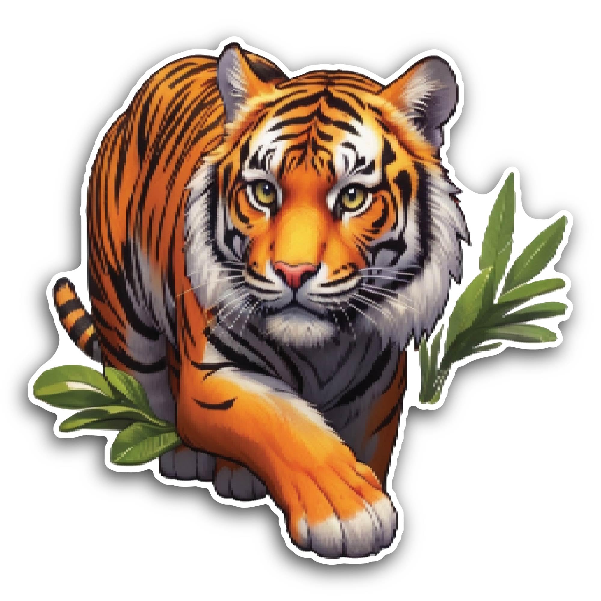 2 (Pieces) 3" and 5" Tiger Sticker, Waterproof Vinyl Decals for Many Purpose Like Cars, Trucks, Lapt