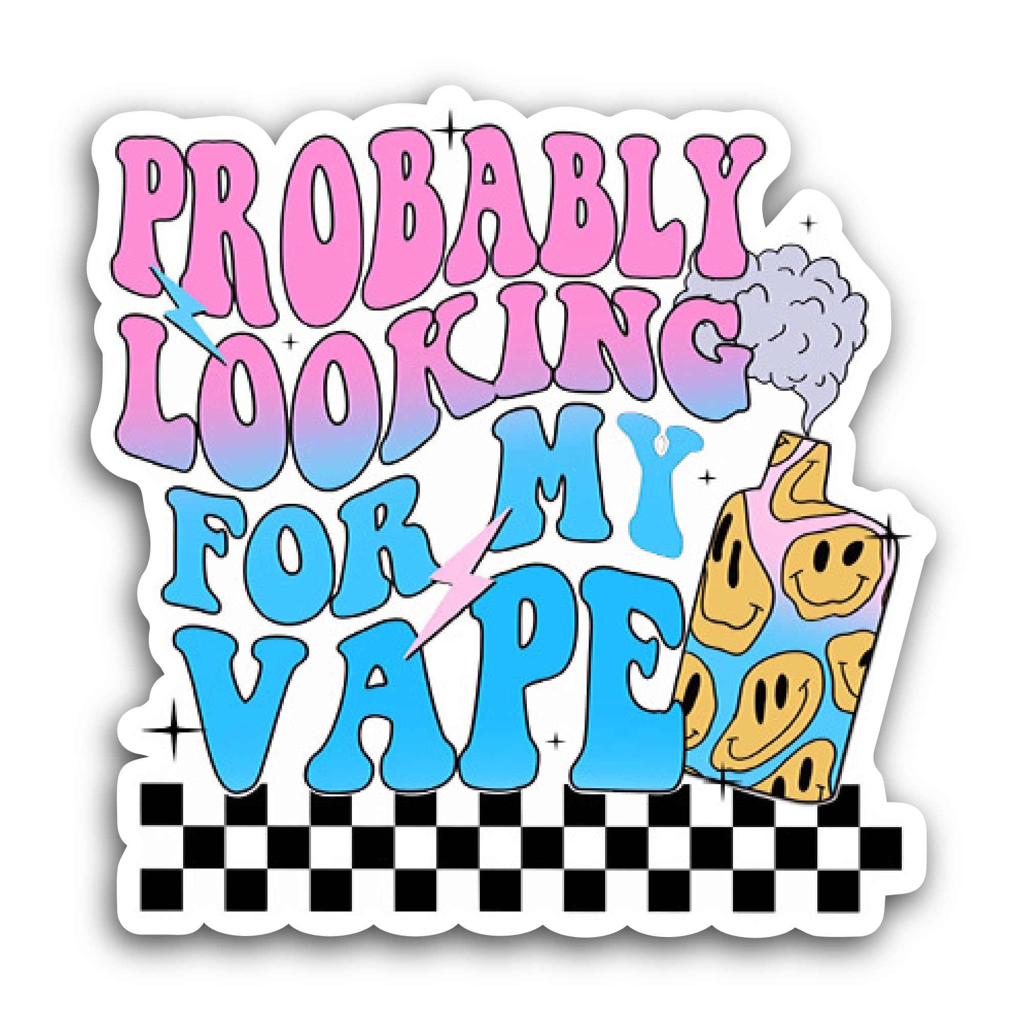2 (Pieces) 3" and 5" Probably Looking for My Vape Sticker, Waterproof Vinyl Decals for Many Purpose 