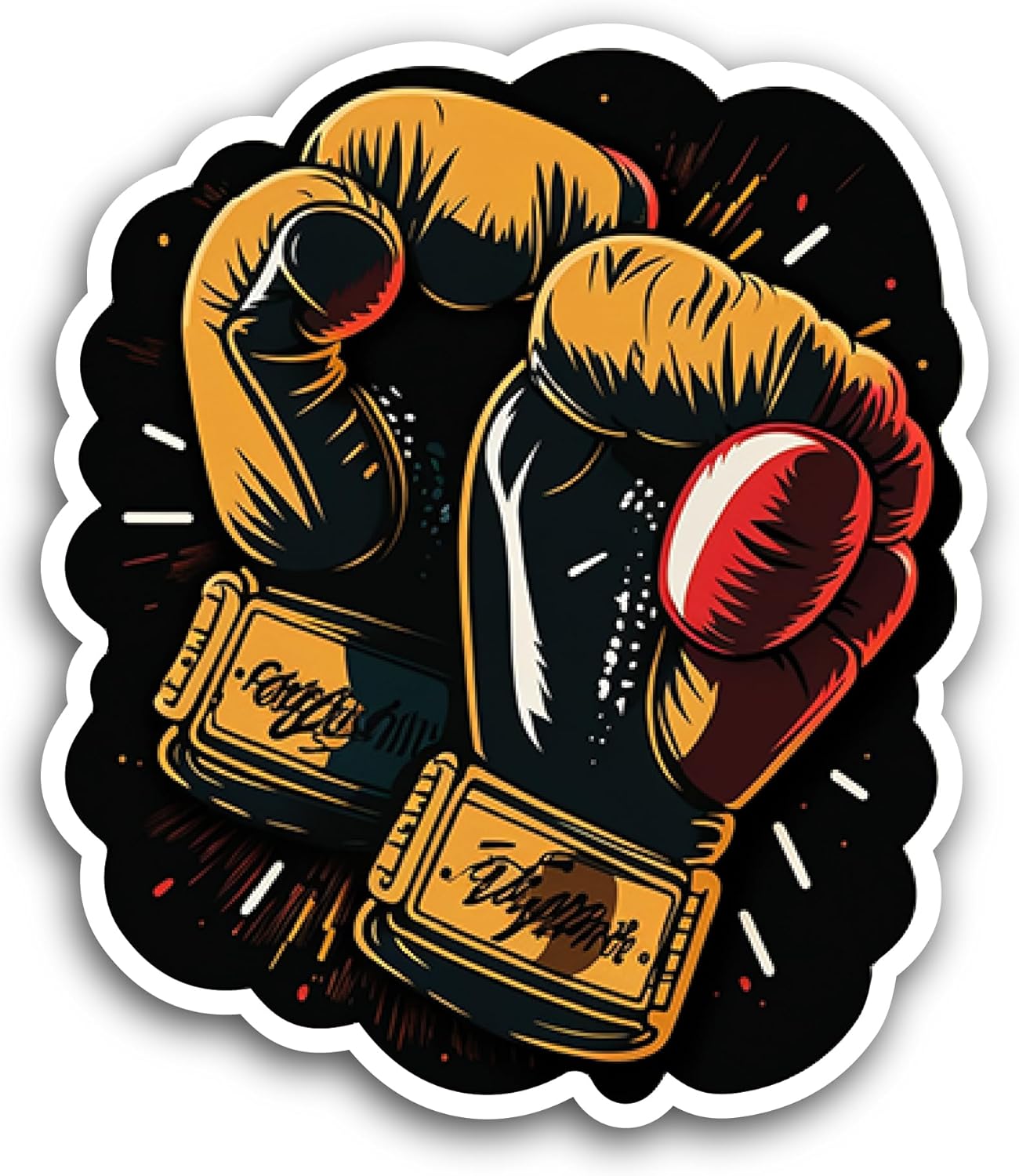 2 (Pieces) 3" and 5" Boxing Gloves Sticker, Waterproof Vinyl Decals for Many Purpose Like Cars, Trucks, Laptops, Phones, Windows and More