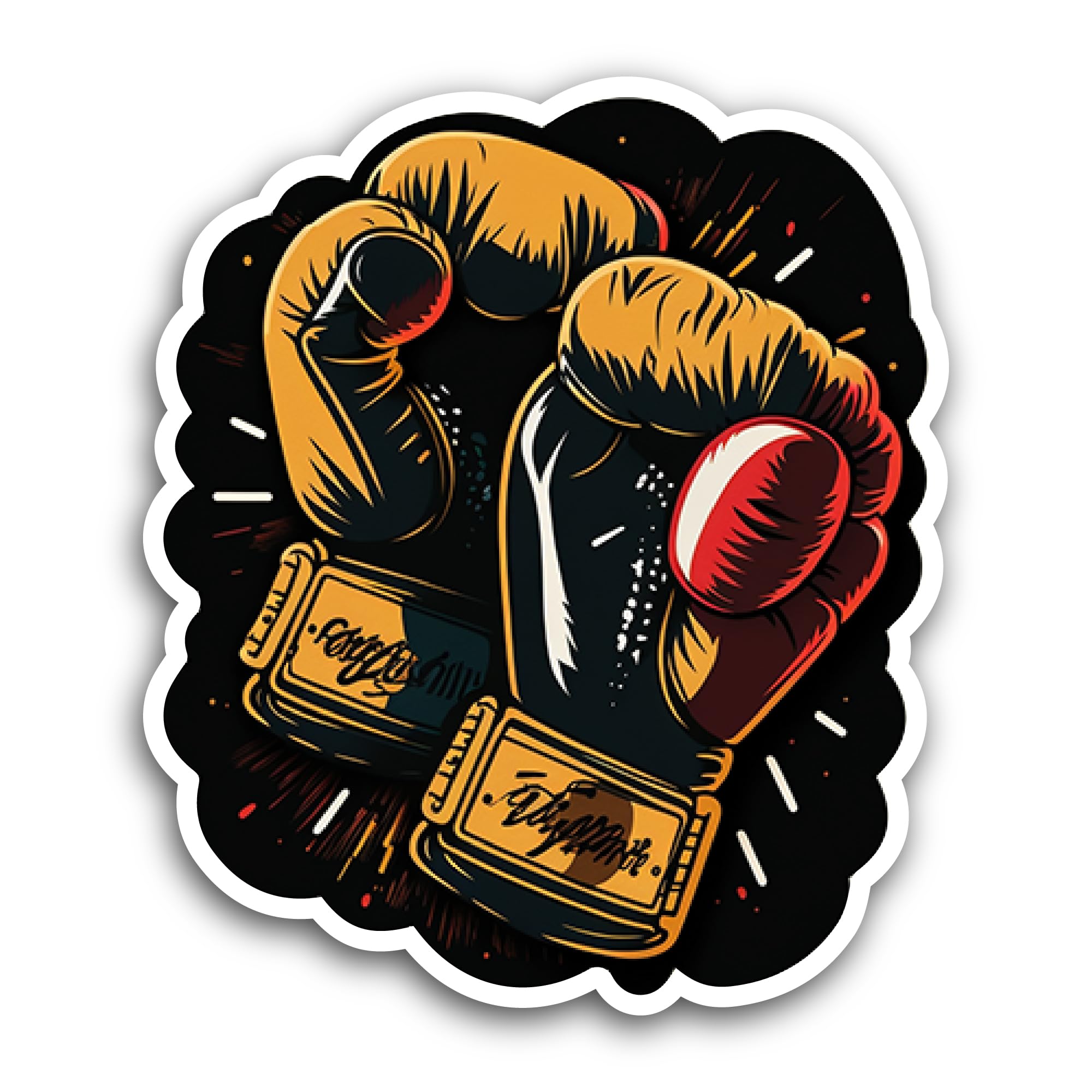 2 (Pieces) 3" and 5" Boxing Gloves Sticker, Waterproof Vinyl Decals for Many Purpose Like Cars, Truc