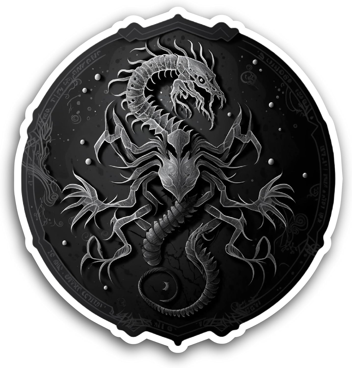 2 (Pieces) 3" and 5" Silver Dragon Sticker, Waterproof Vinyl Decals for Many Purpose Like Cars, Trucks, Laptops, Phones, Windows and More