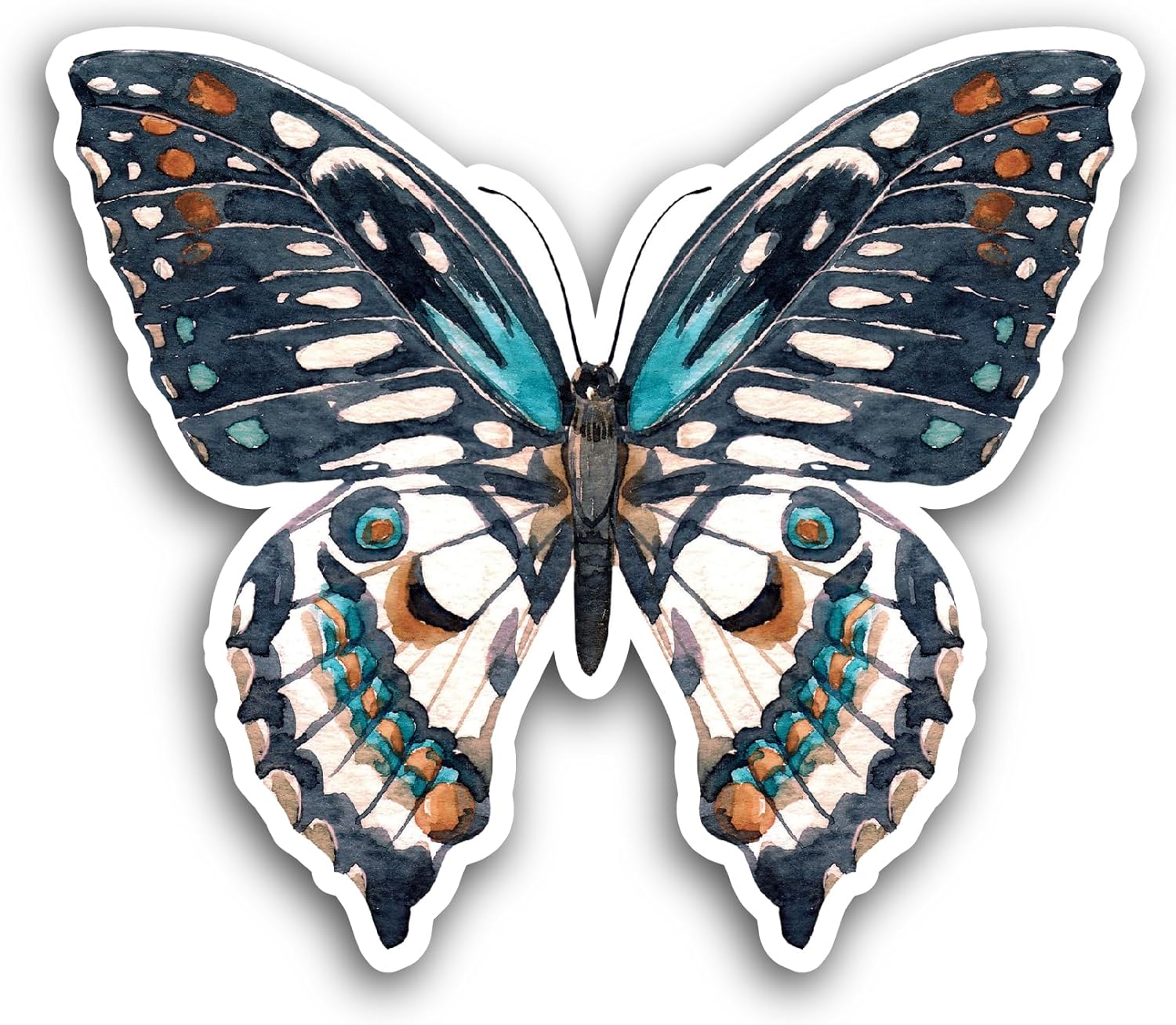 2 (Pieces) 3" and 5" Butterfly Decals Sticker, Waterproof Vinyl Decals for Many Purpose Like Cars, Trucks, Laptops, Phones, Windows and More