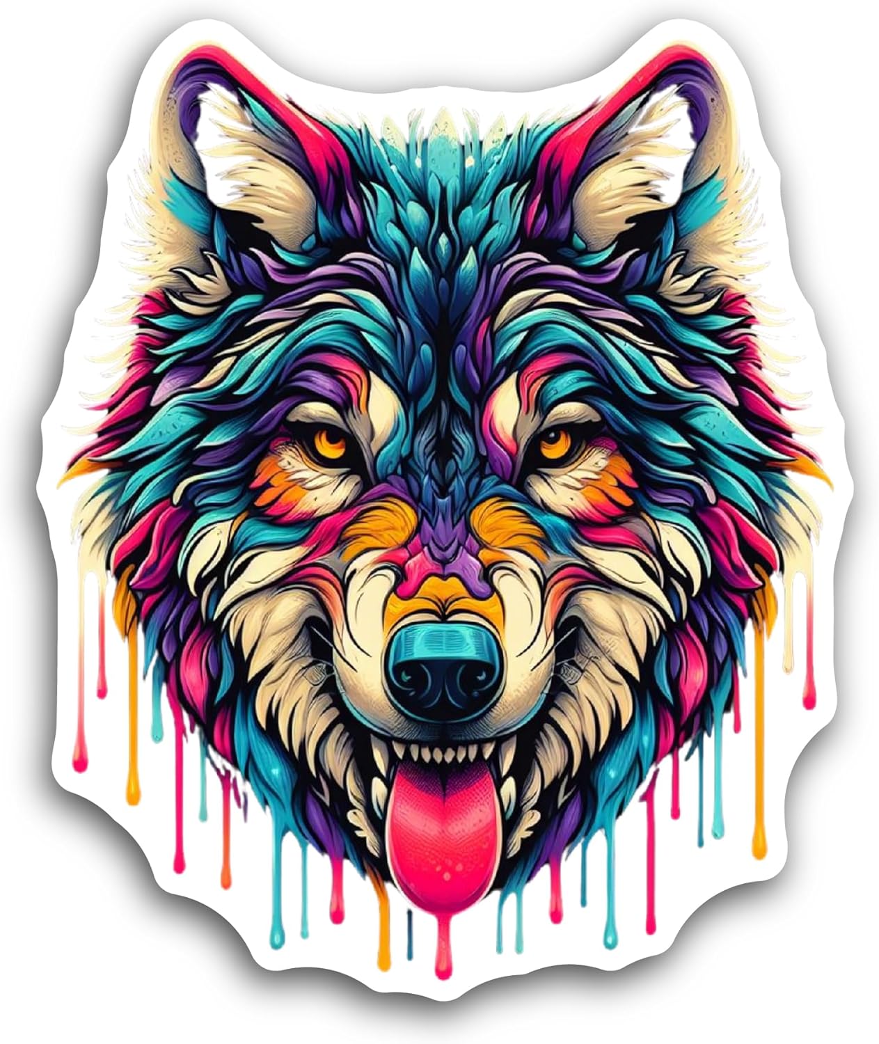 2 (Pieces) 3" and 5" Wolf Head Sticker, Waterproof Vinyl Decals for Many Purpose Like Cars, Trucks, Laptops, Phones, Windows and More