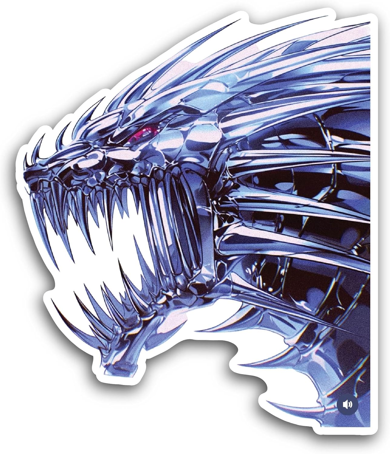 2 (Pieces) 3" and 5" Metal Dragon Sticker, Waterproof Vinyl Decals for Many Purpose Like Cars, Trucks, Laptops, Phones, Windows and More