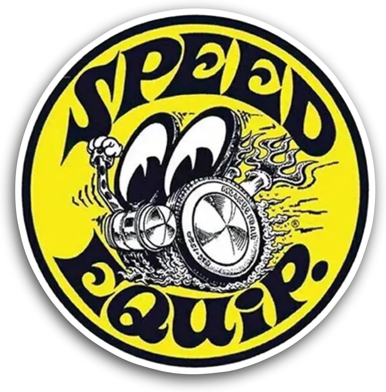 2 (Pieces) 3" and 5" Speed Equip Text Sticker, Waterproof Vinyl Decals for Many Purpose Like Cars, Trucks, Laptops, Phones, Windows and More