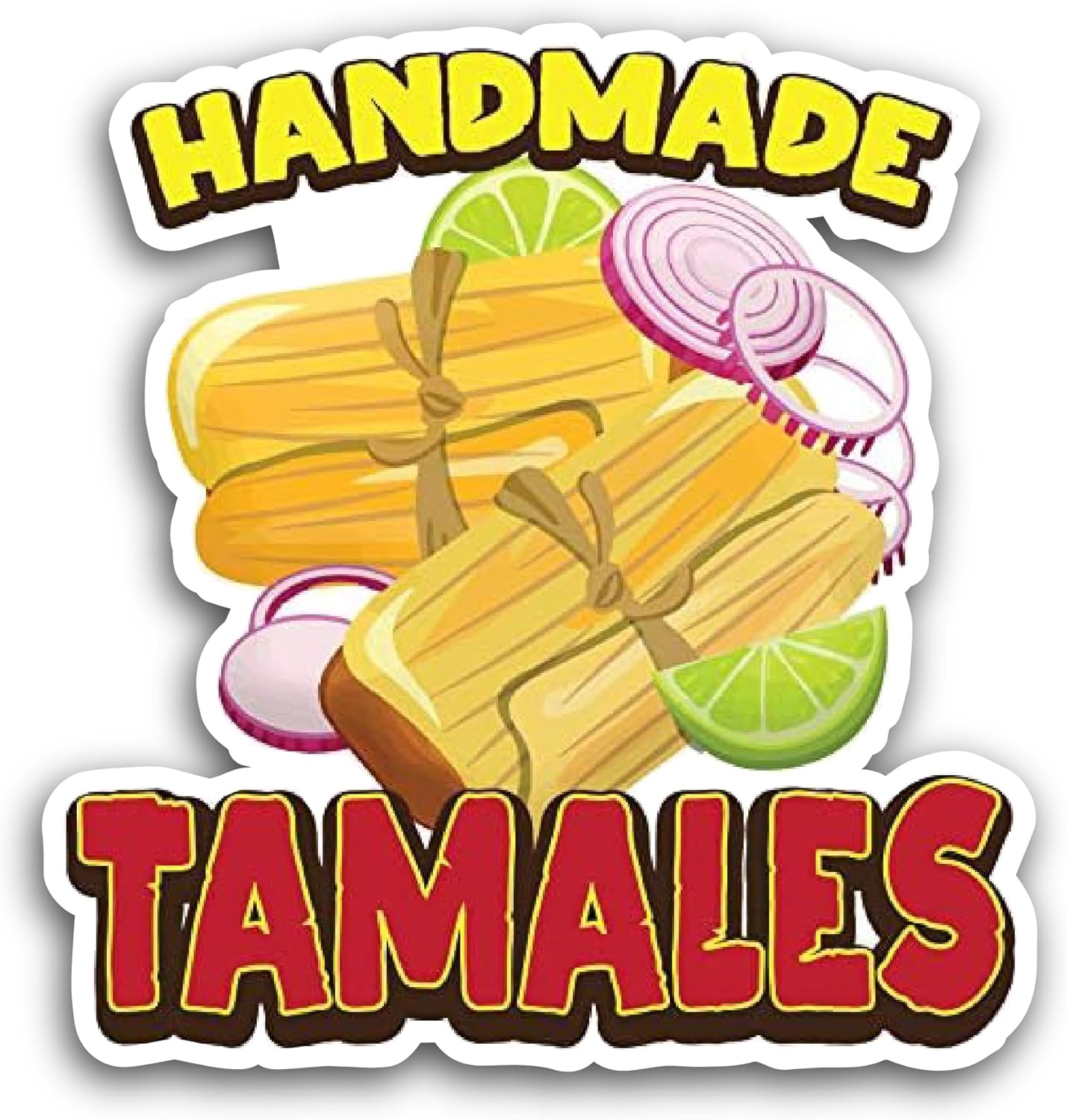 2 (Pieces) 3" and 5" HandmadeTamales Sticker, Waterproof Vinyl Decals for Many Purpose Like Cars, Trucks, Laptops, Phones, Windows and More