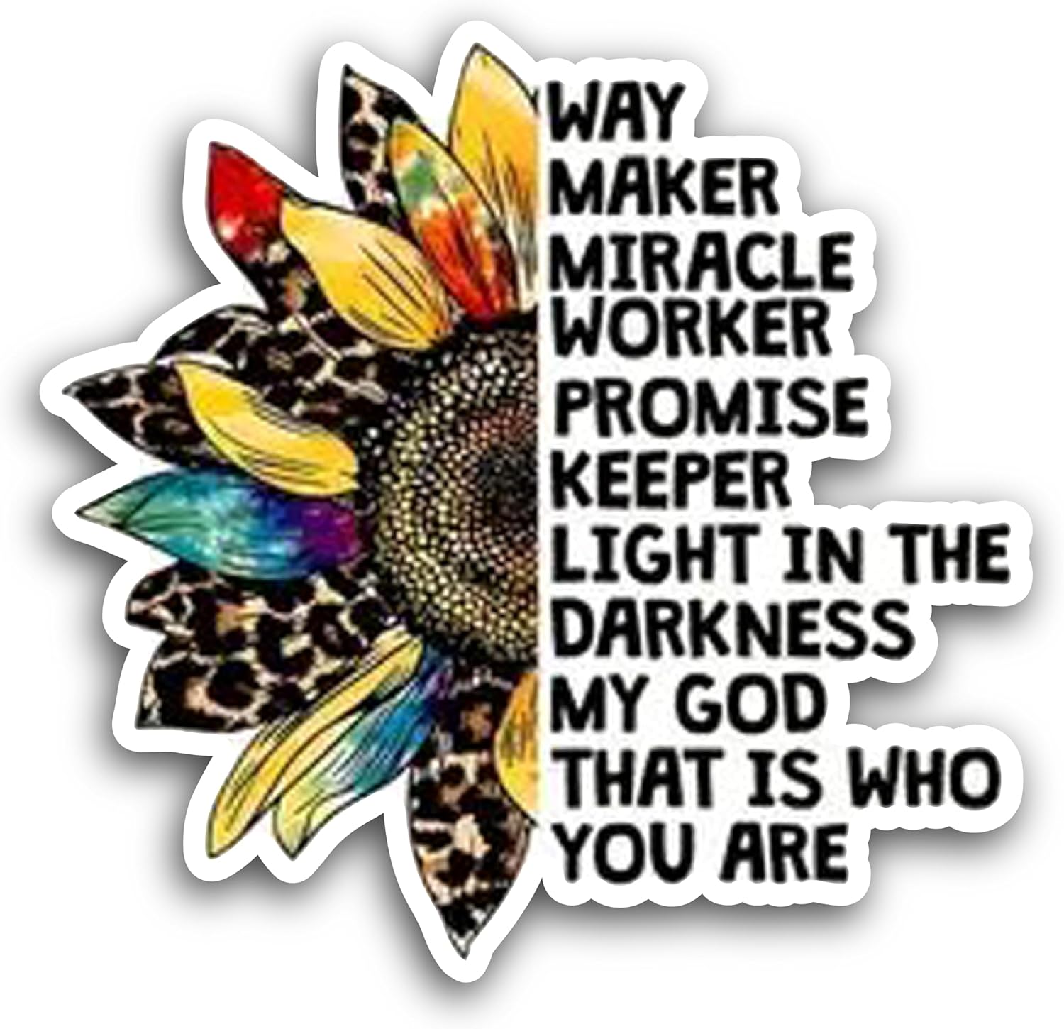 2 (Pieces) 3" and 5" Why Maker Miracle Worker Promise Keeper Decal Sticker, Waterproof Vinyl Decals for Many Purpose Like Cars, Trucks, Laptops, Phones, Windows and More