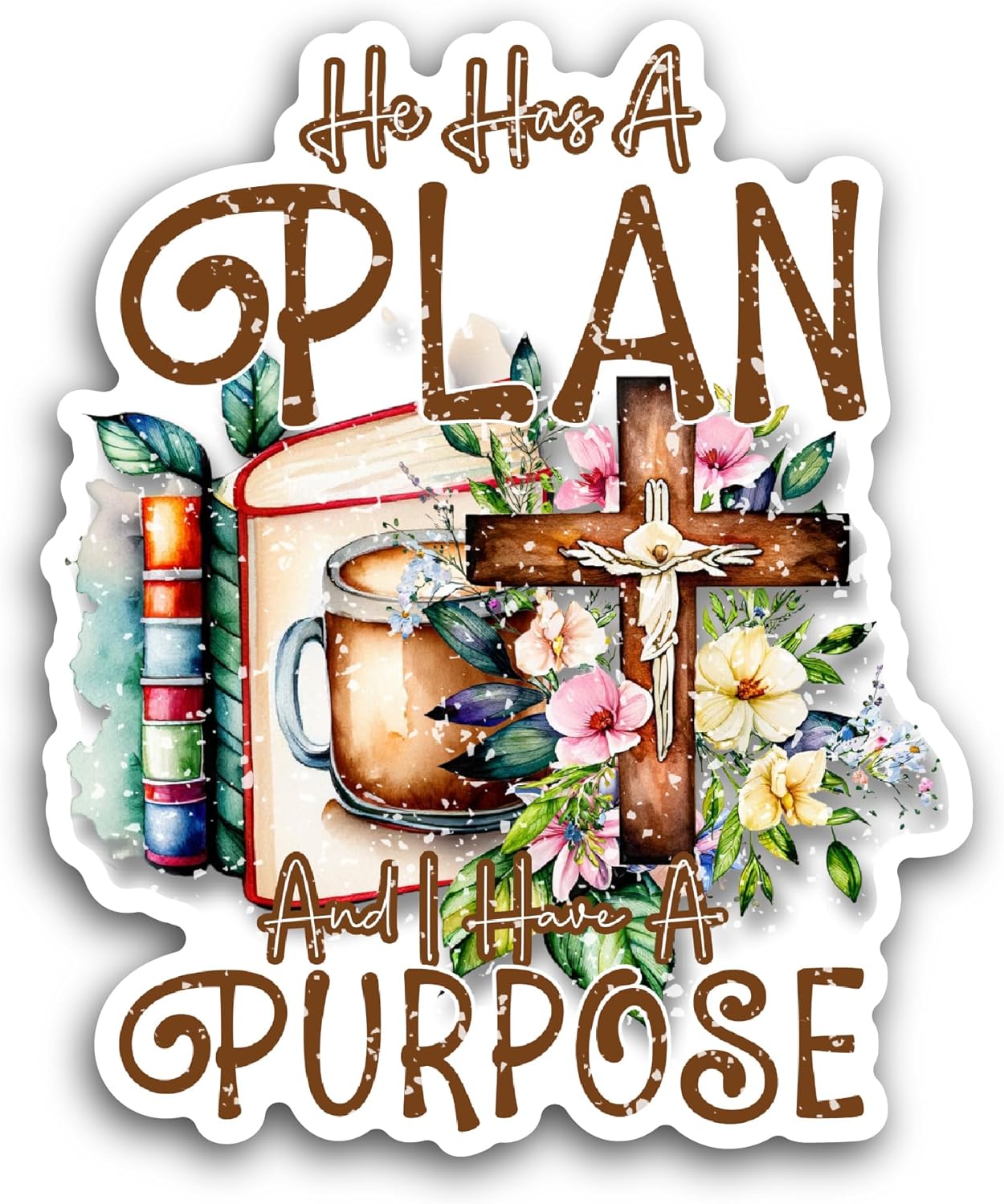 2 (Pieces) 3" and 5" He Has A Plan Sticker, Waterproof Vinyl Decals for Many Purpose Like Cars, Trucks, Laptops, Phones, Windows and More