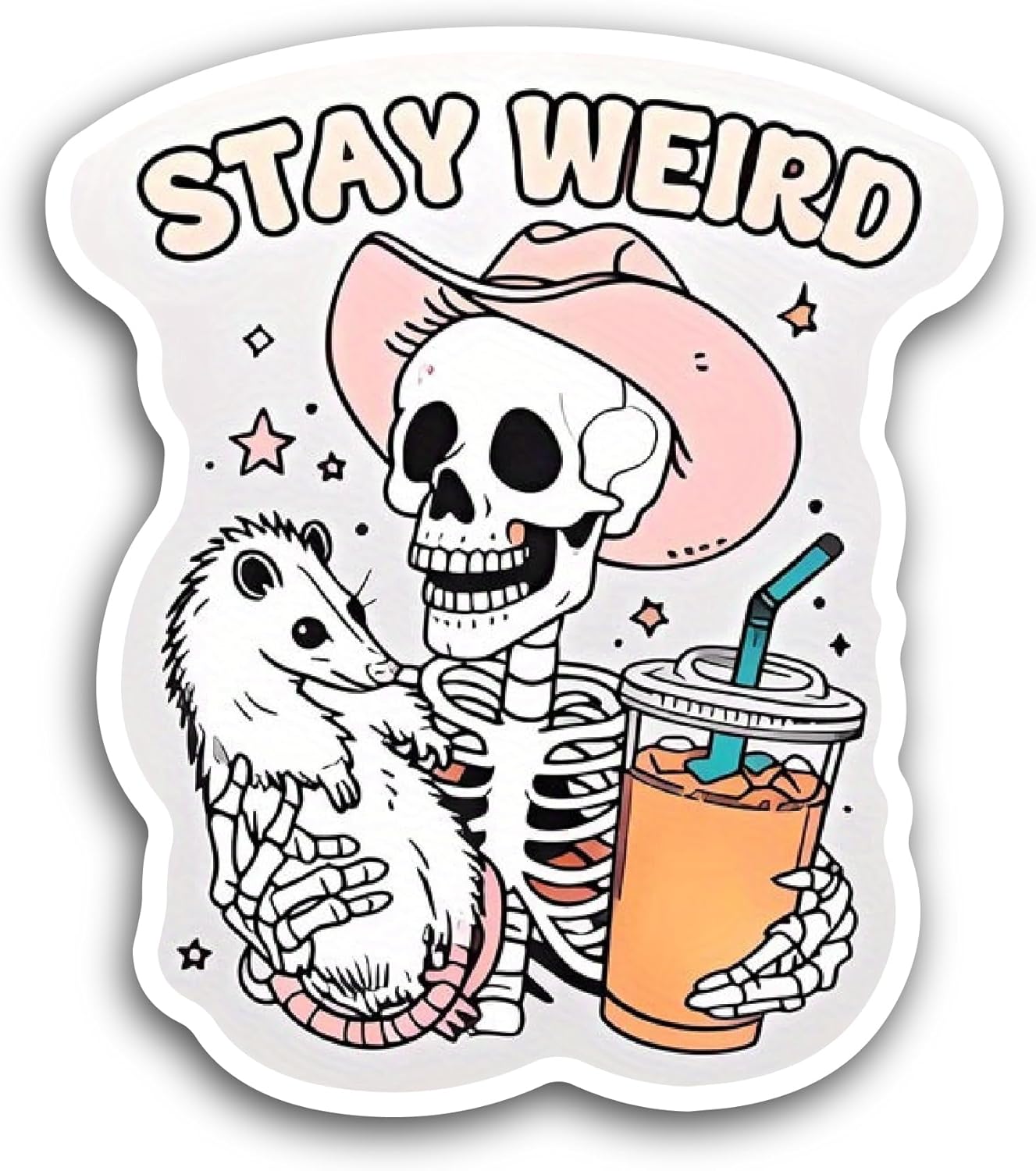 2 (Pieces) 3" and 5" Stay We1red Text Sticker, Waterproof Vinyl Decals for Many Purpose Like Cars, Trucks, Laptops, Phones, Windows and More