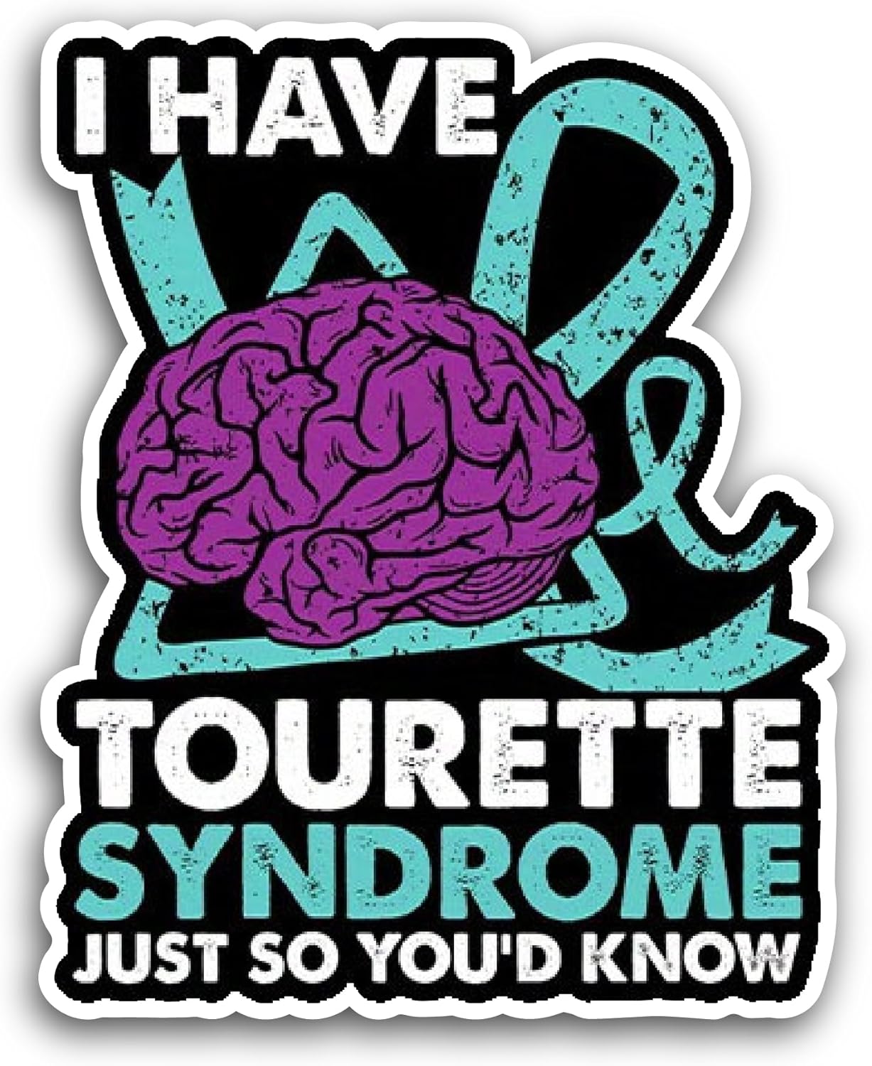 2 (Pieces) 3" and 5" Tourette Syndrome Sticker, Waterproof Vinyl Decals for Many Purpose Like Cars, Trucks, Laptops, Phones, Windows and More