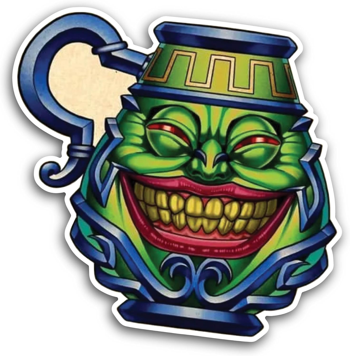 2 (Pieces) 3" and 5" Pot with Face On It Sticker, Waterproof Vinyl Decals for Many Purpose Like Cars, Trucks, Laptops, Phones, Windows and More
