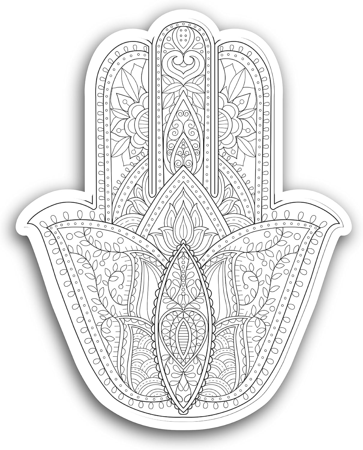 2 (Pieces) 3" and 5" Hamsa Symbol Vinyl Decal Sticker, Waterproof Vinyl Decals for Many Purpose Like Cars, Trucks, Laptops, Phones, Windows and More