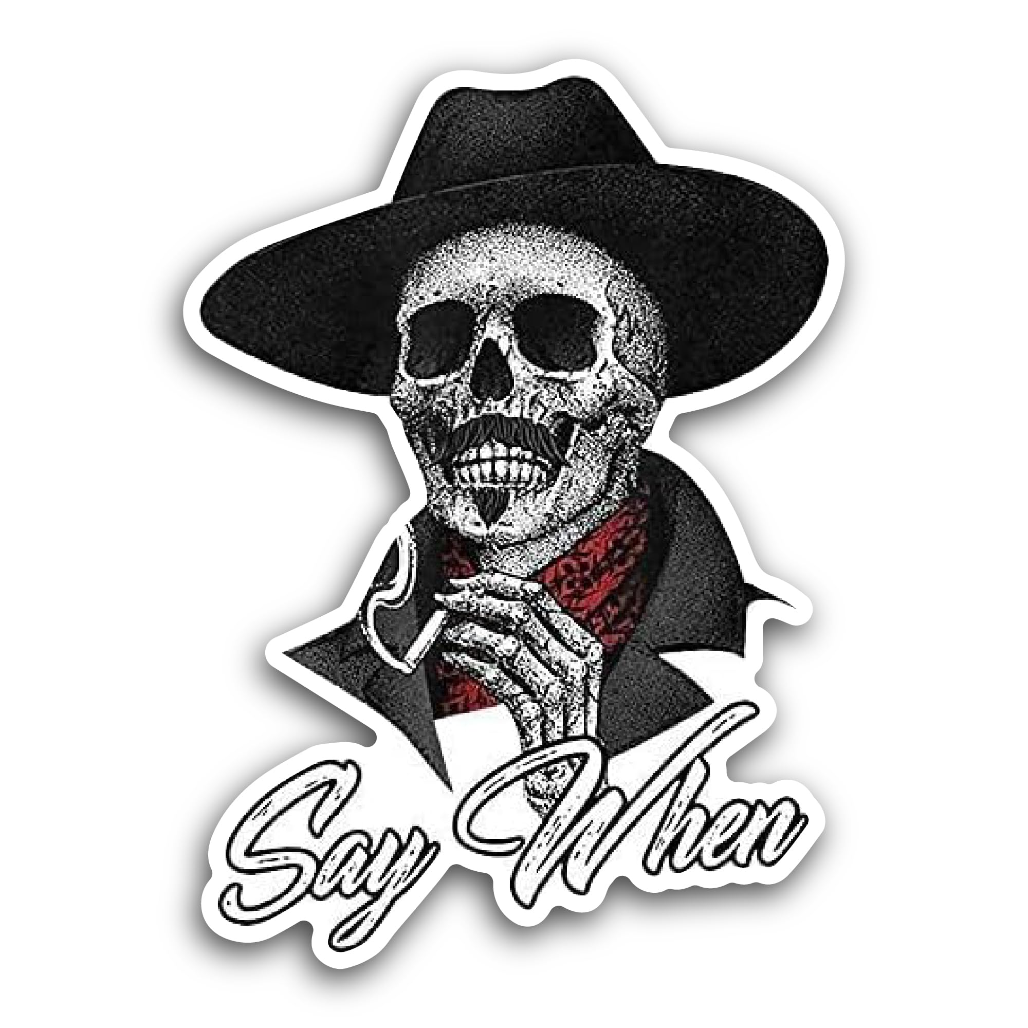2 (Pieces) 3" and 5" Say When Text Sticker, Waterproof Vinyl Decals for Many Purpose Like Cars, Truc