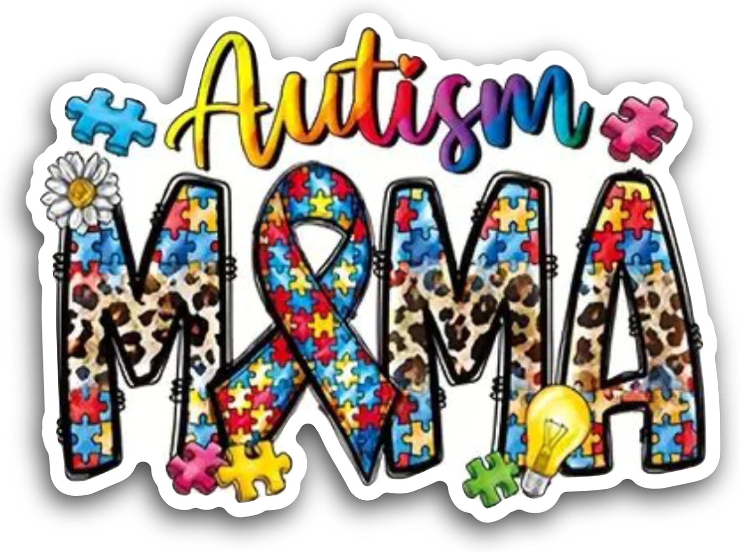 2 (Pieces) 3" and 5" Autism MMA Decal Sticker, Waterproof Vinyl Decals for Many Purpose Like Cars, Trucks, Laptops, Phones, Windows and More