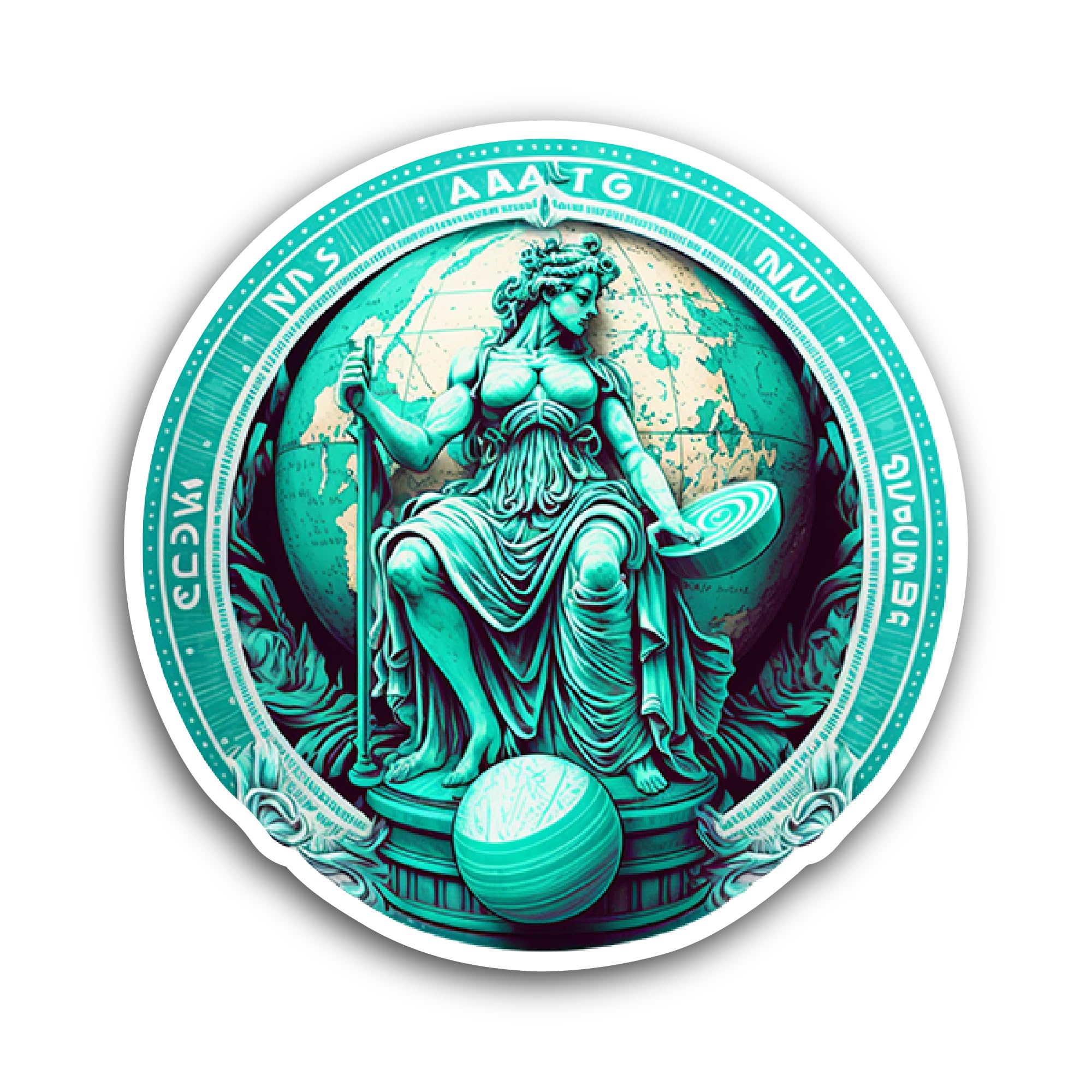 2 (Pieces) 3" and 5" Ancient Greek Statue Sticker, Waterproof Vinyl Decals for Many Purpose Like Car