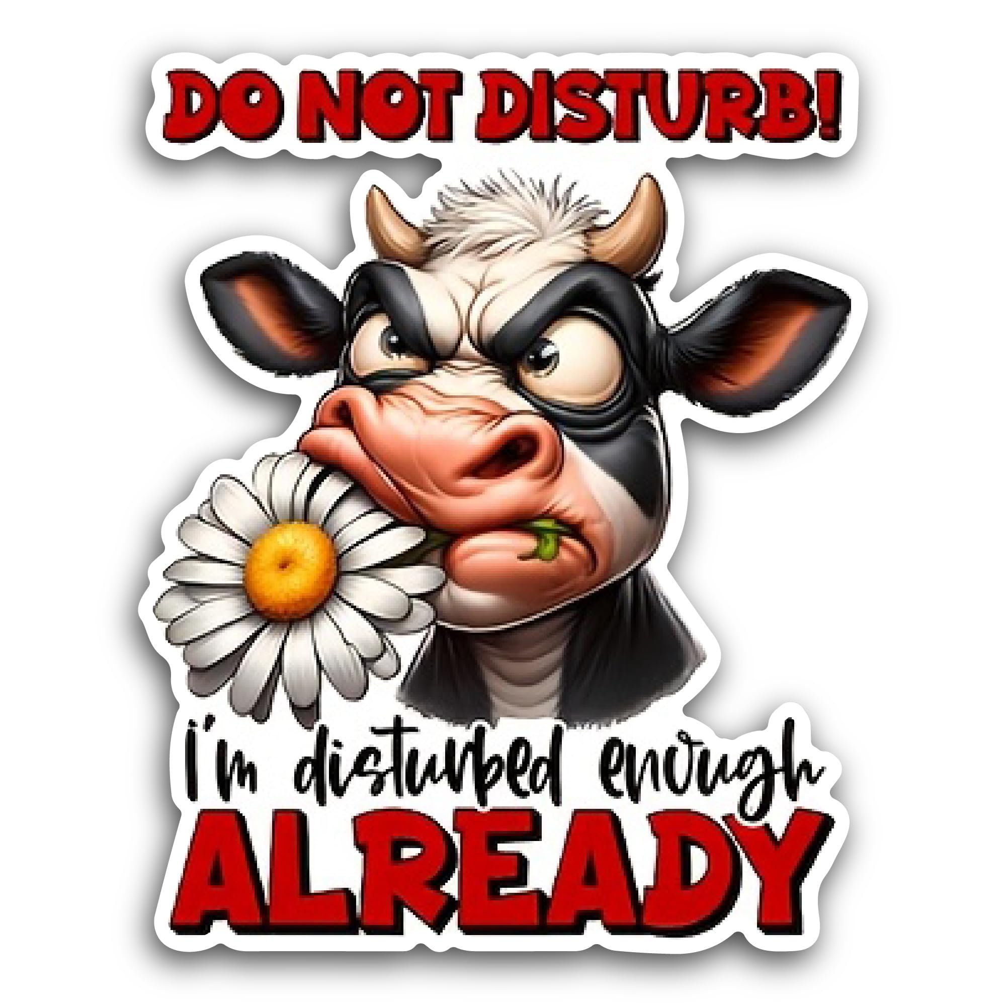 2 (Pieces) 3" and 5" Do Not Disturb! Sticker, Waterproof Vinyl Decals for Many Purpose Like Cars, Tr