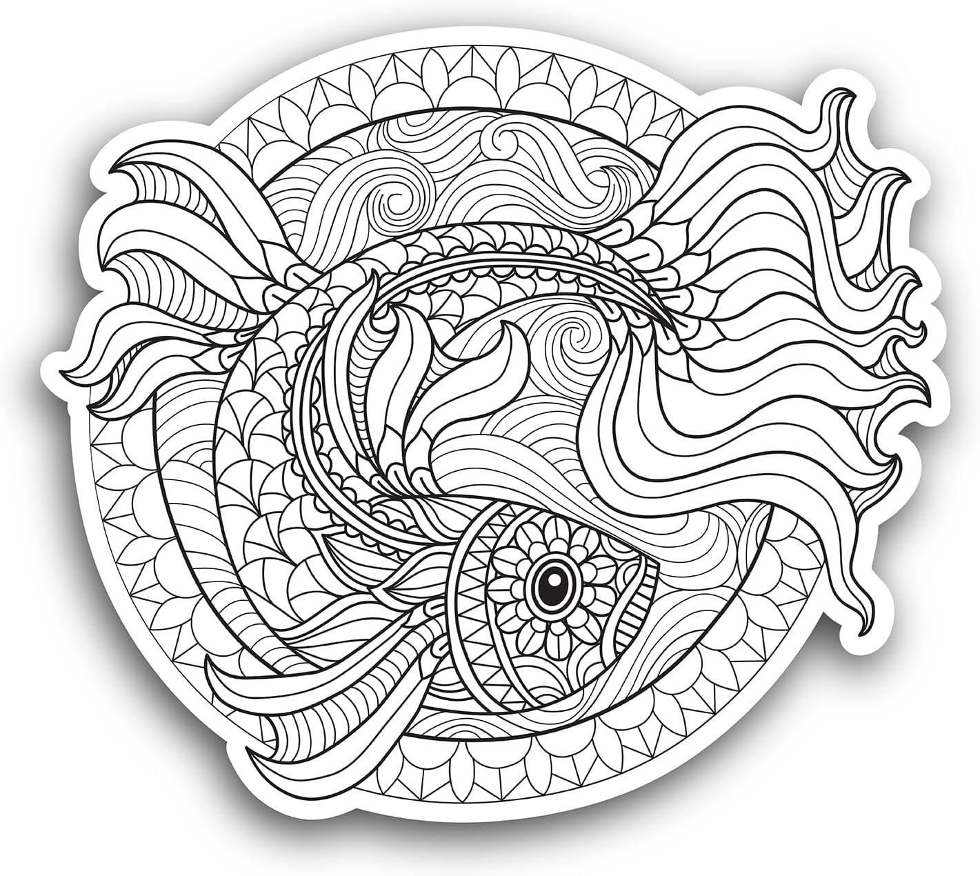 2 (Pieces) 3"" and 5"" Koi Fish Decal Sticker,Waterproof Vinyl Decals for Many Purpose Like Cars, Trucks, Laptops, Phones, Windows and More, StickersNDecals-FBA-301