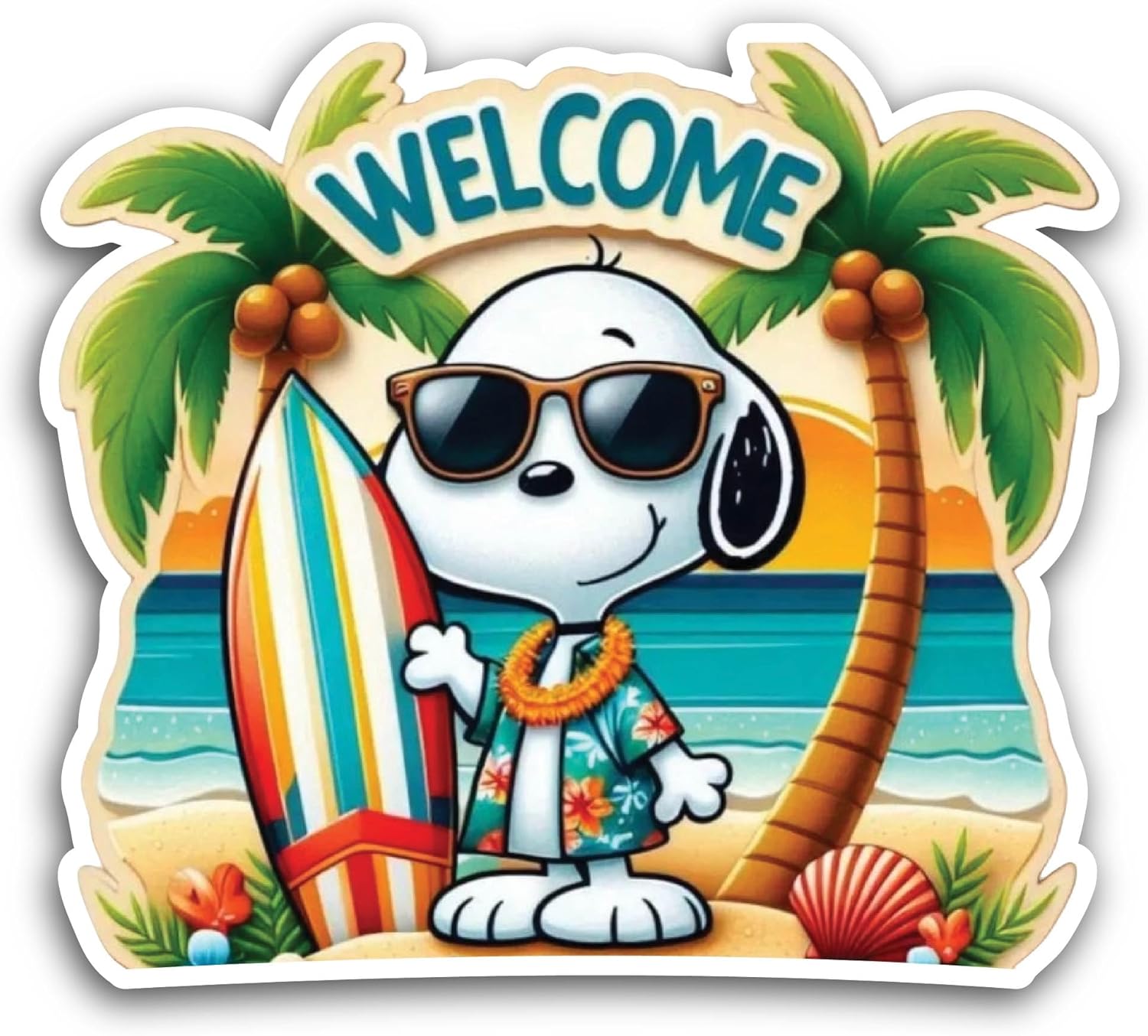 2 (Pieces) 3" and 5" Welcome Sticker, Waterproof Vinyl Decals for Many Purpose Like Cars, Trucks, Laptops, Phones, Windows and More
