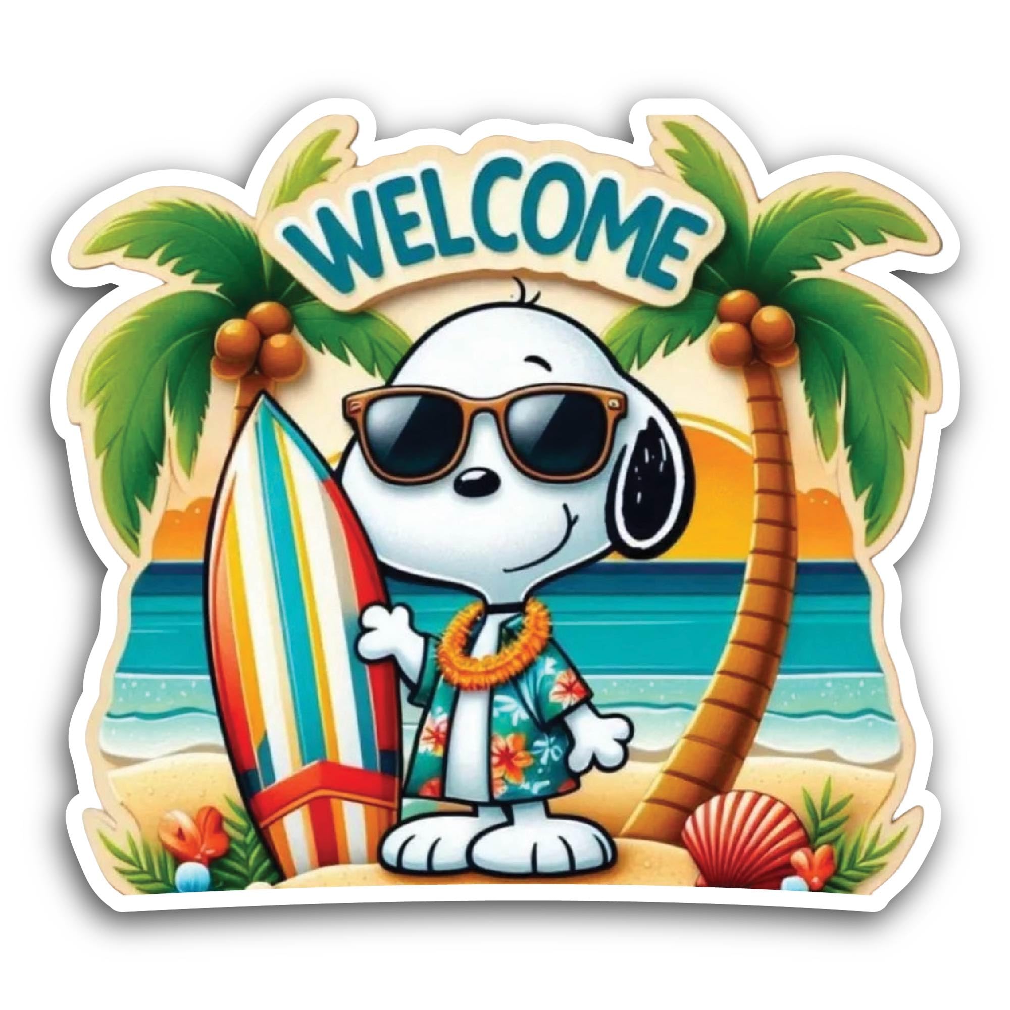 2 (Pieces) 3" and 5" Welcome Sticker, Waterproof Vinyl Decals for Many Purpose Like Cars, Trucks, La