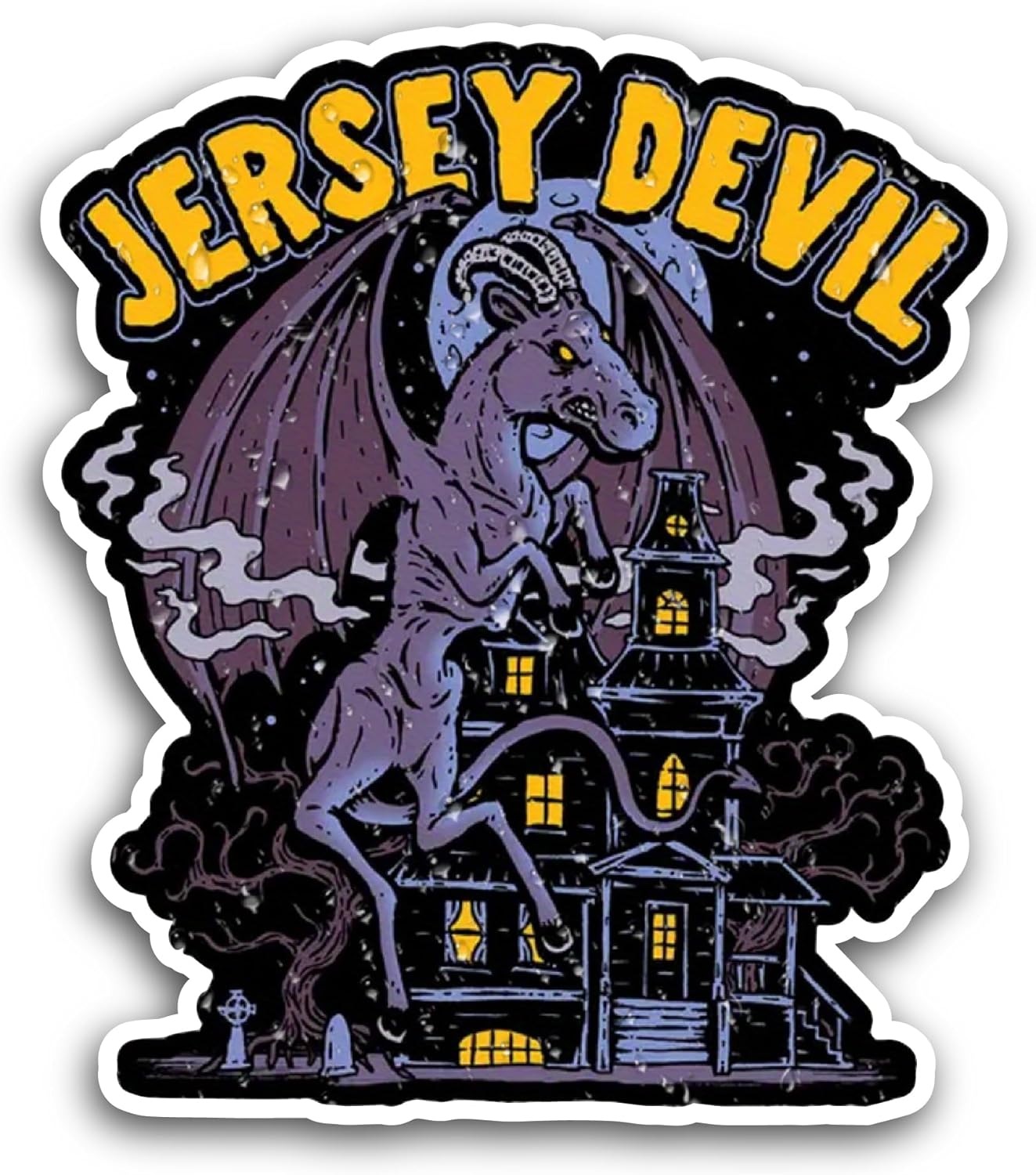 2 (Pieces) 3" and 5" Jersey Devil Sticker, Waterproof Vinyl Decals for Many Purpose Like Cars, Trucks, Laptops, Phones, Windows and More