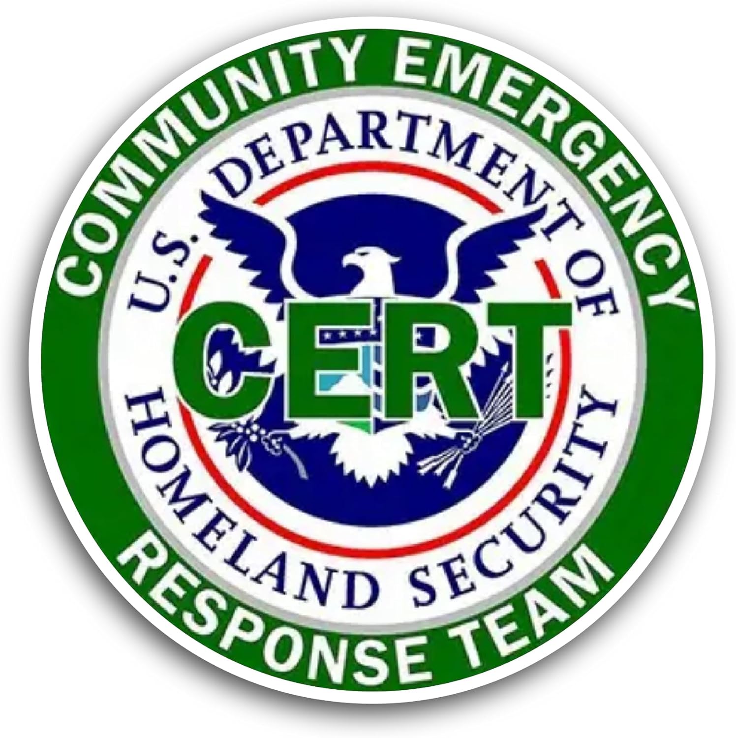 2 (Pieces) 3" and 5" Community Emergency Sticker, Waterproof Vinyl Decals for Many Purpose Like Cars, Trucks, Laptops, Phones, Windows and More