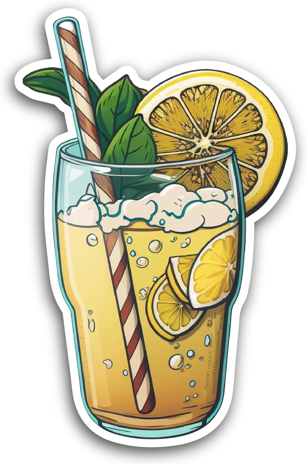2 (Pieces) 3" and 5" Lemon Juice Sticker, Waterproof Vinyl Decals for Many Purpose Like Cars, Trucks, Laptops, Phones, Windows and More