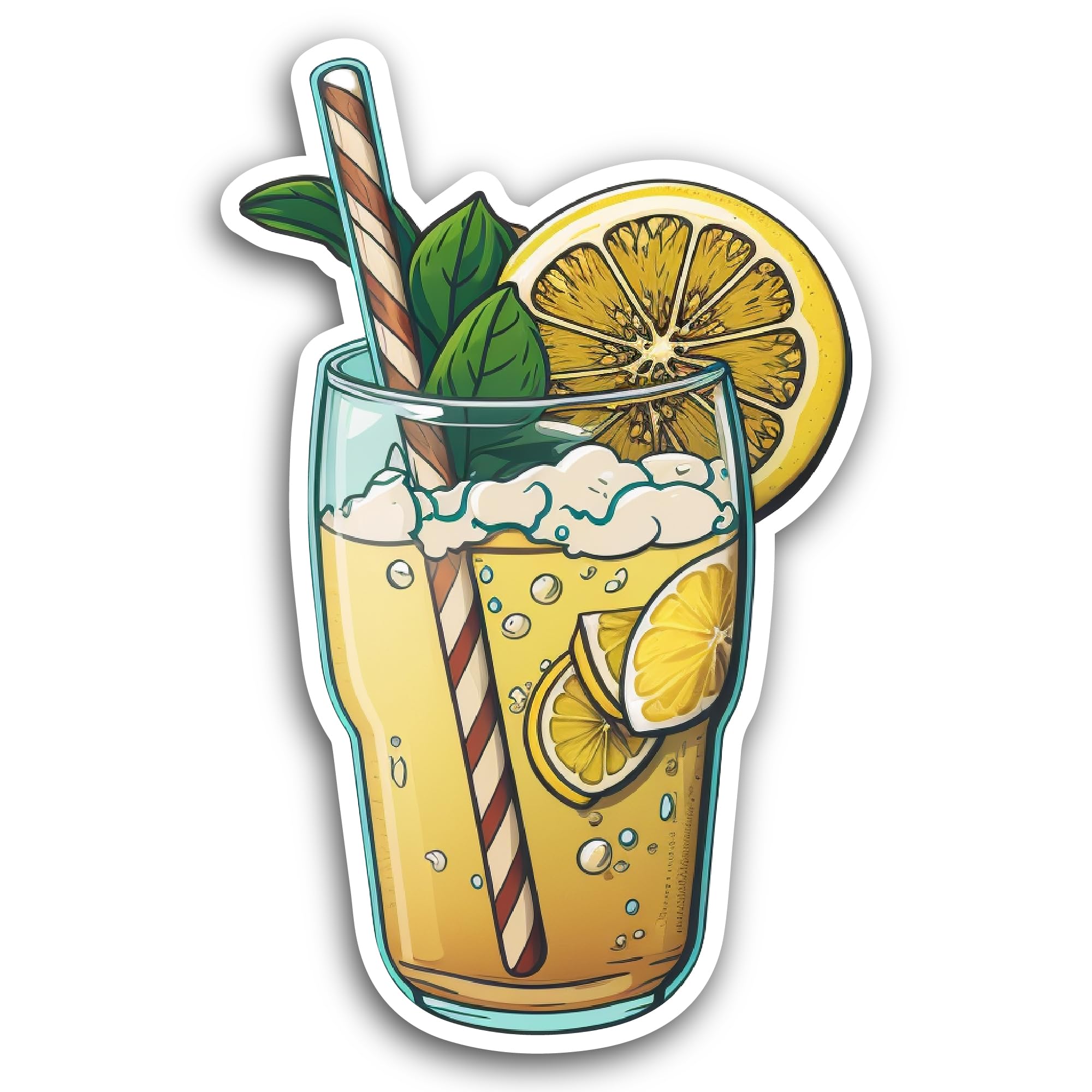 2 (Pieces) 3" and 5" Lemon Juice Sticker, Waterproof Vinyl Decals for Many Purpose Like Cars, Trucks