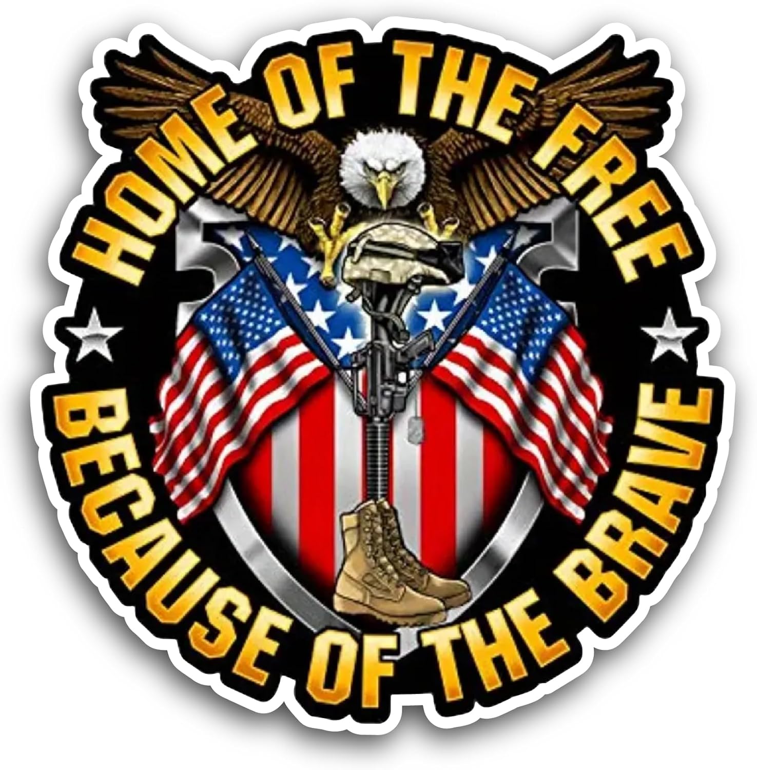 2 (Pieces) 3" and 5" Home of Sticker, Waterproof Vinyl Decals for Many Purpose Like Cars, Trucks, Laptops, Phones, Windows and More