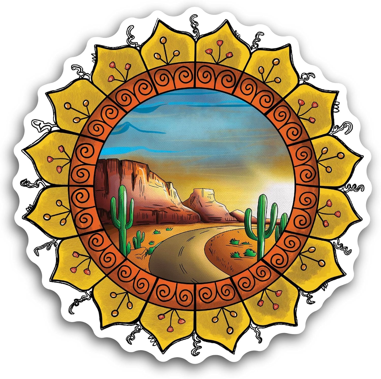 2 (Pieces) 3" and 5" Cactus in A Desert Sticker, Waterproof Vinyl Decals for Many Purpose Like Cars, Trucks, Laptops, Phones, Windows and More