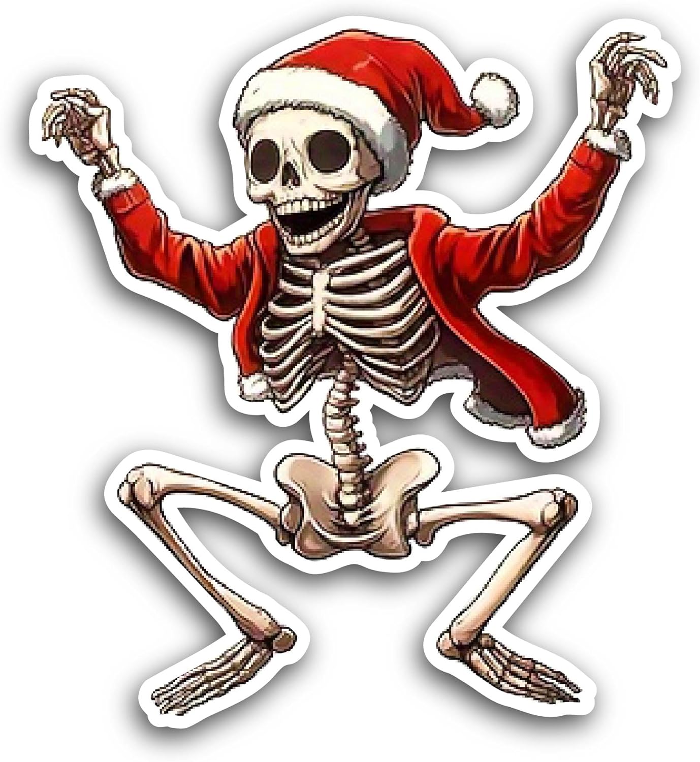 2 (Pieces) 3" and 5" Dancing Skeleton Sticker, Waterproof Vinyl Decals for Many Purpose Like Cars, Trucks, Laptops, Phones, Windows and More