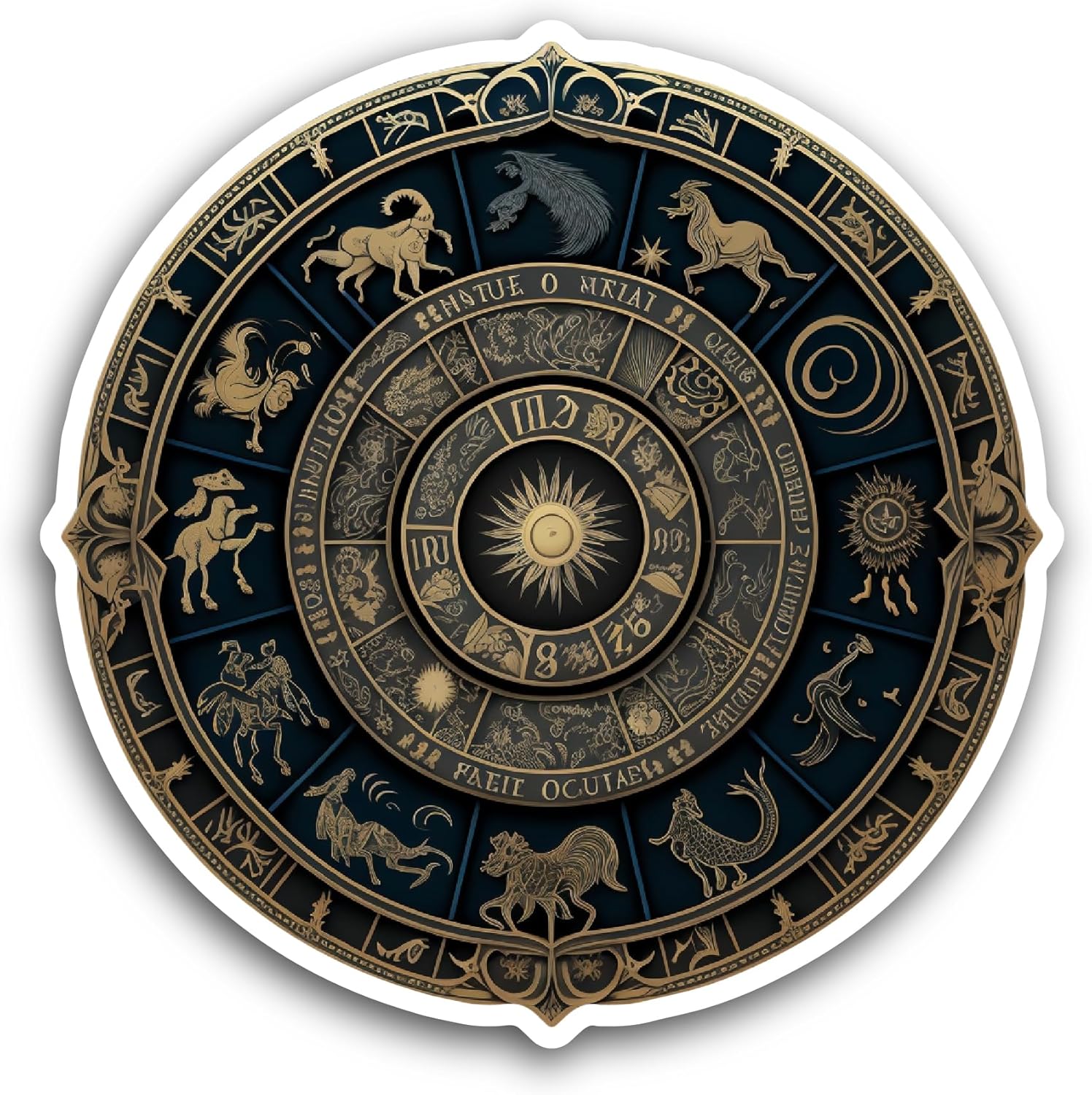 2 (Pieces) 3" and 5" Zodiac Wheel Sticker, Waterproof Vinyl Decals for Many Purpose Like Cars, Trucks, Laptops, Phones, Windows and More