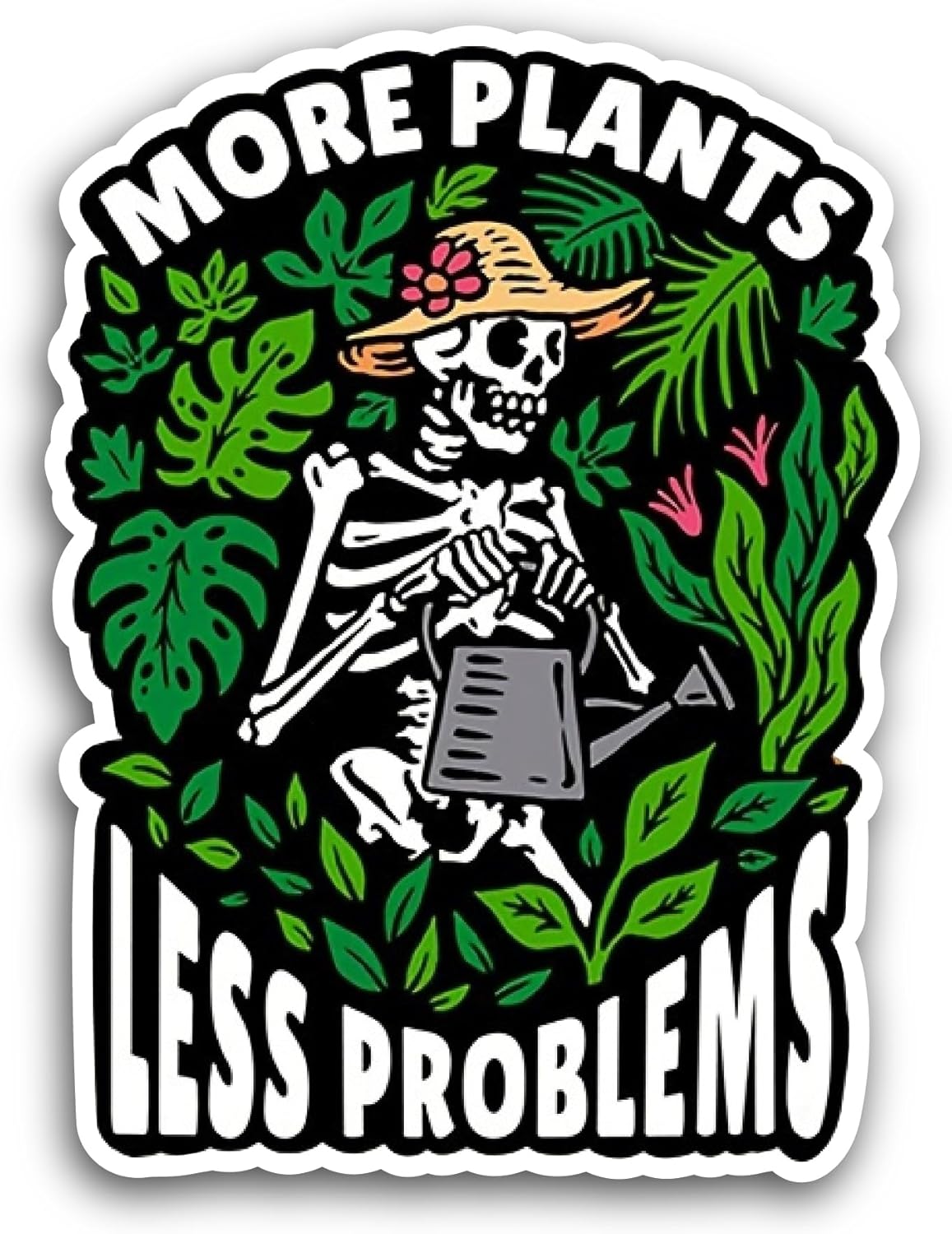 2 (Pieces) 3" and 5" More Plants Sticker, Waterproof Vinyl Decals for Many Purpose Like Cars, Trucks, Laptops, Phones, Windows and More