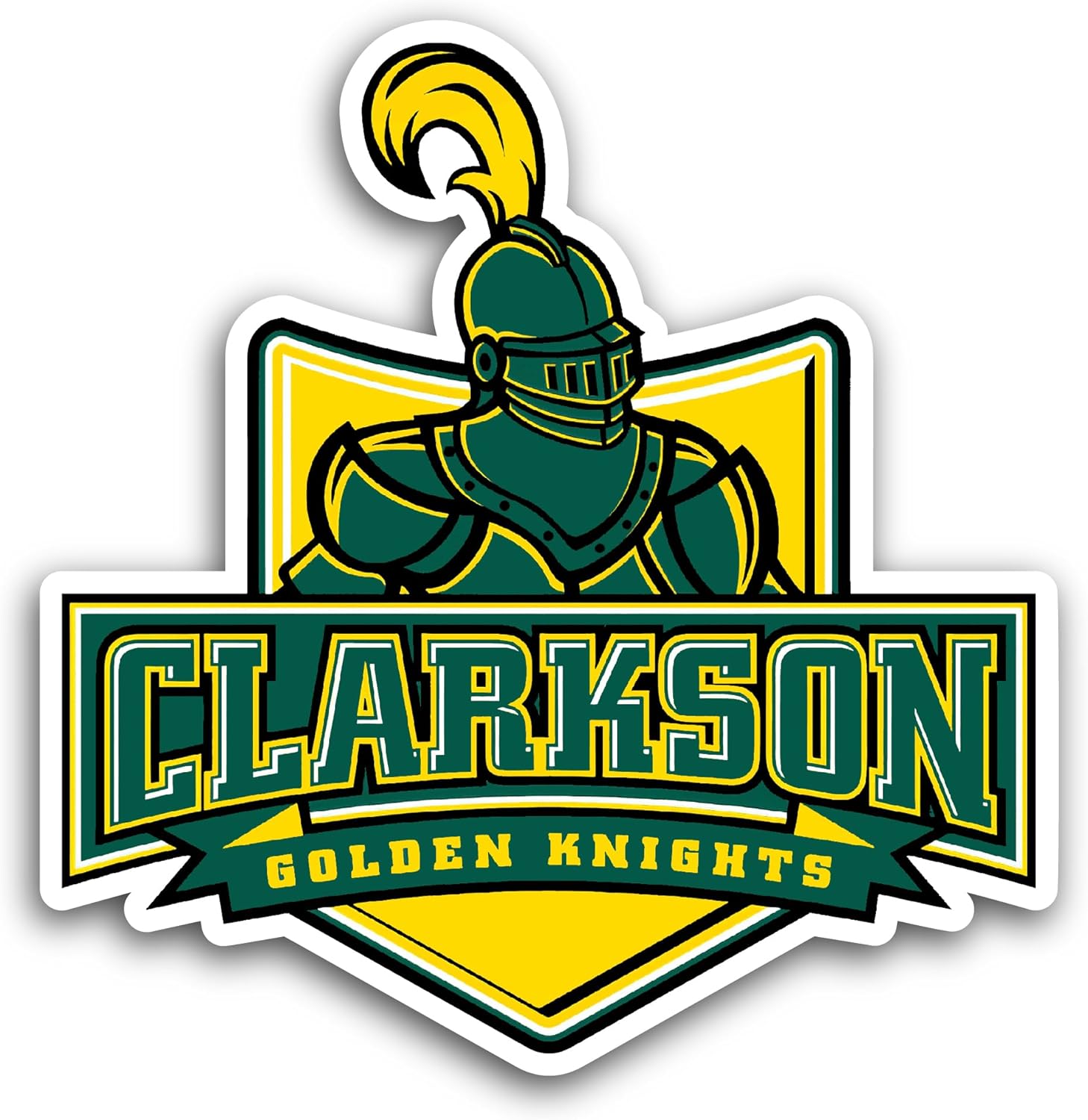 2 (Pieces) 3" and 5" Clarks0n G0lden Knights Sticker, Waterproof Vinyl Decals for Many Purpose Like Cars, Trucks, Laptops, Phones, Windows and More