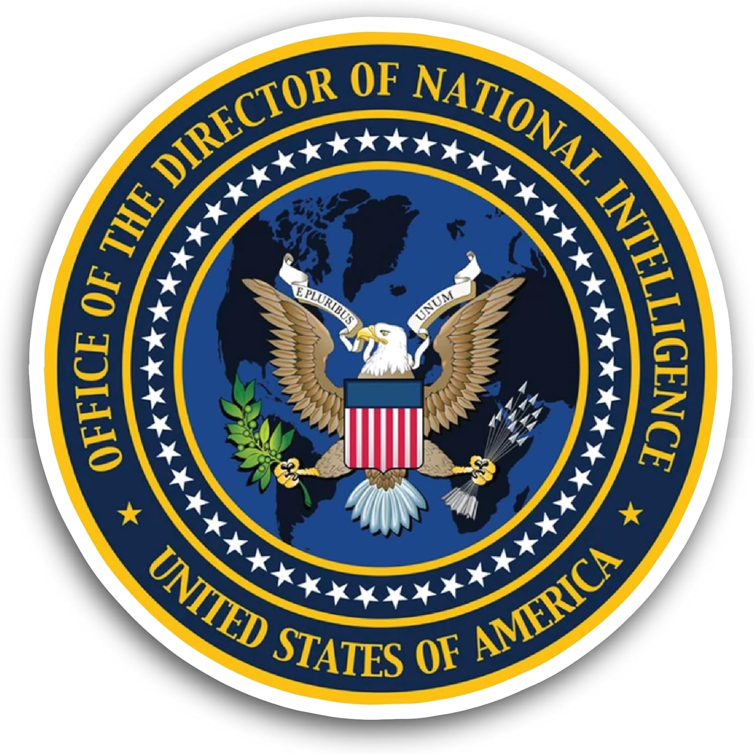 2 (Pieces) 3" and 5" Office of The Director of National Intelligence Sticker, Waterproof Vinyl Decals for Many Purpose Like Cars, Trucks, Laptops, Phones, Windows and More