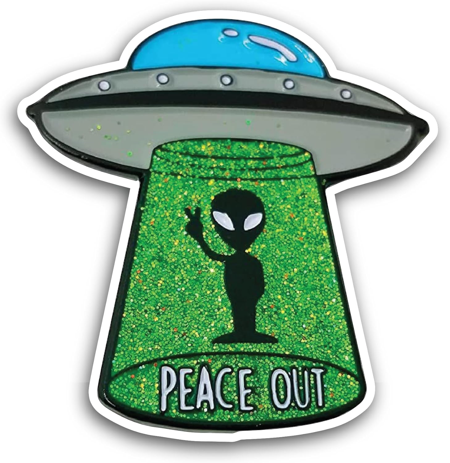 2 (Pieces) 3" and 5" Peace Out Sticker, Waterproof Vinyl Decals for Many Purpose Like Cars, Trucks, Laptops, Phones, Windows and More