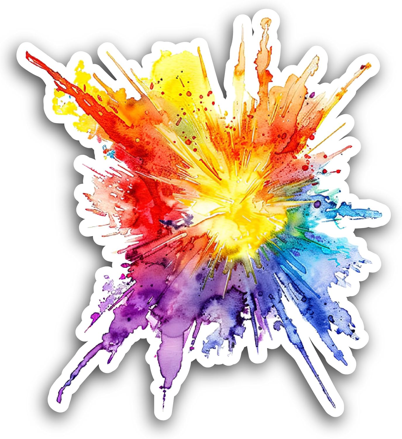 2 (Pieces) 3" and 5" Bright Color Splash Sticker, Waterproof Vinyl Decals for Many Purpose Like Cars, Trucks, Laptops, Phones, Windows and More