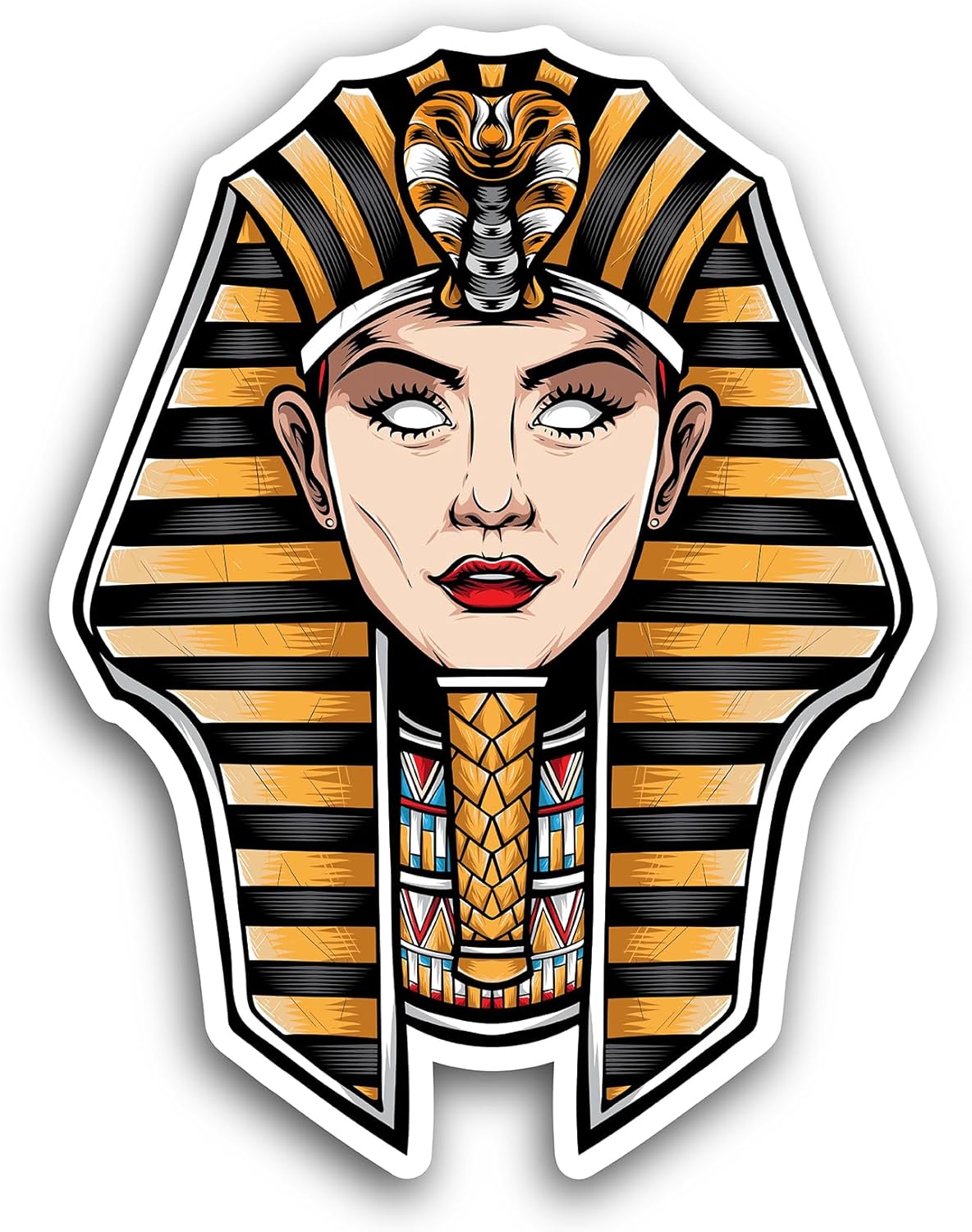2 (Pieces) 3" and 5" Egyptian Pharaoh Vinyl Decal Sticker, Waterproof Vinyl Decals for Many Purpose Like Cars, Trucks, Laptops, Phones, Windows and More