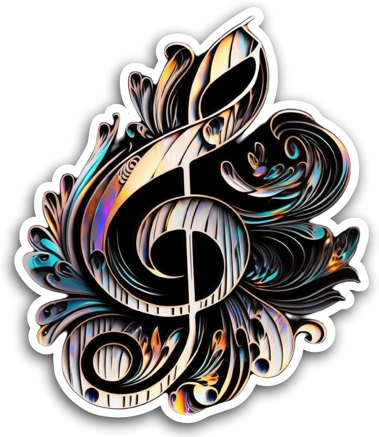 2 (Pieces) 3" and 5" Music Notes Sticker, Waterproof Vinyl Decals for Many Purpose Like Cars, Trucks, Laptops, Phones, Windows and More