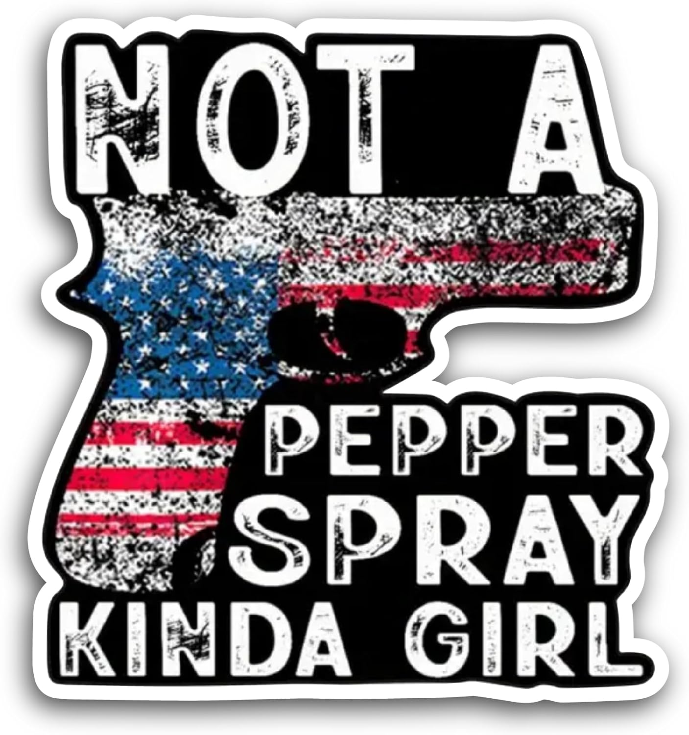 2 (Pieces) 3" and 5" Not a Pepper Spray Kinda Girl Sticker, Waterproof Vinyl Decals for Many Purpose Like Cars, Trucks, Laptops, Phones, Windows and More