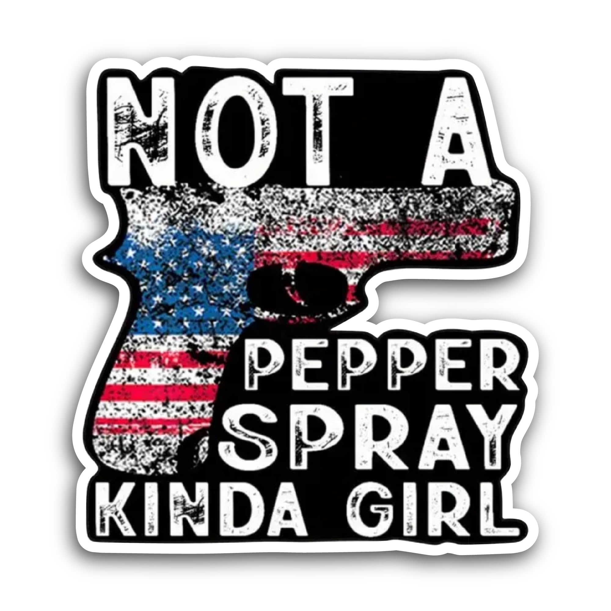 2 (Pieces) 3" and 5" Not a Pepper Spray Kinda Girl Sticker, Waterproof Vinyl Decals for Many Purpose
