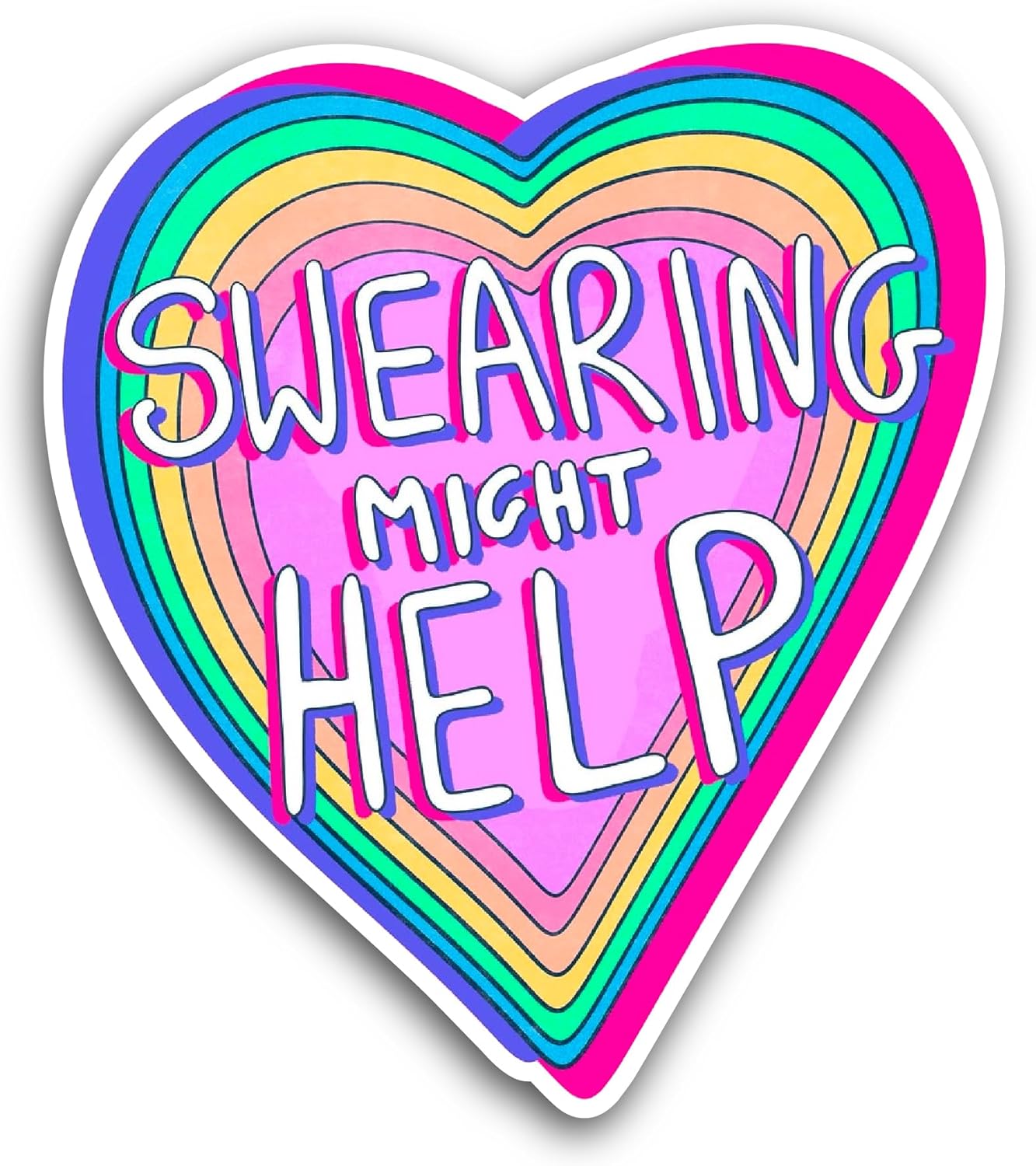 2 (Pieces) 3" and 5" Swearing Sticker, Waterproof Vinyl Decals for Many Purpose Like Cars, Trucks, Laptops, Phones, Windows and More