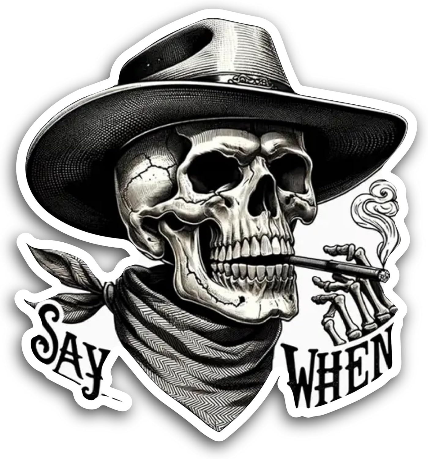 2 (Pieces) 3" and 5" Say When Message Sticker, Waterproof Vinyl Decals for Many Purpose Like Cars, Trucks, Laptops, Phones, Windows and More