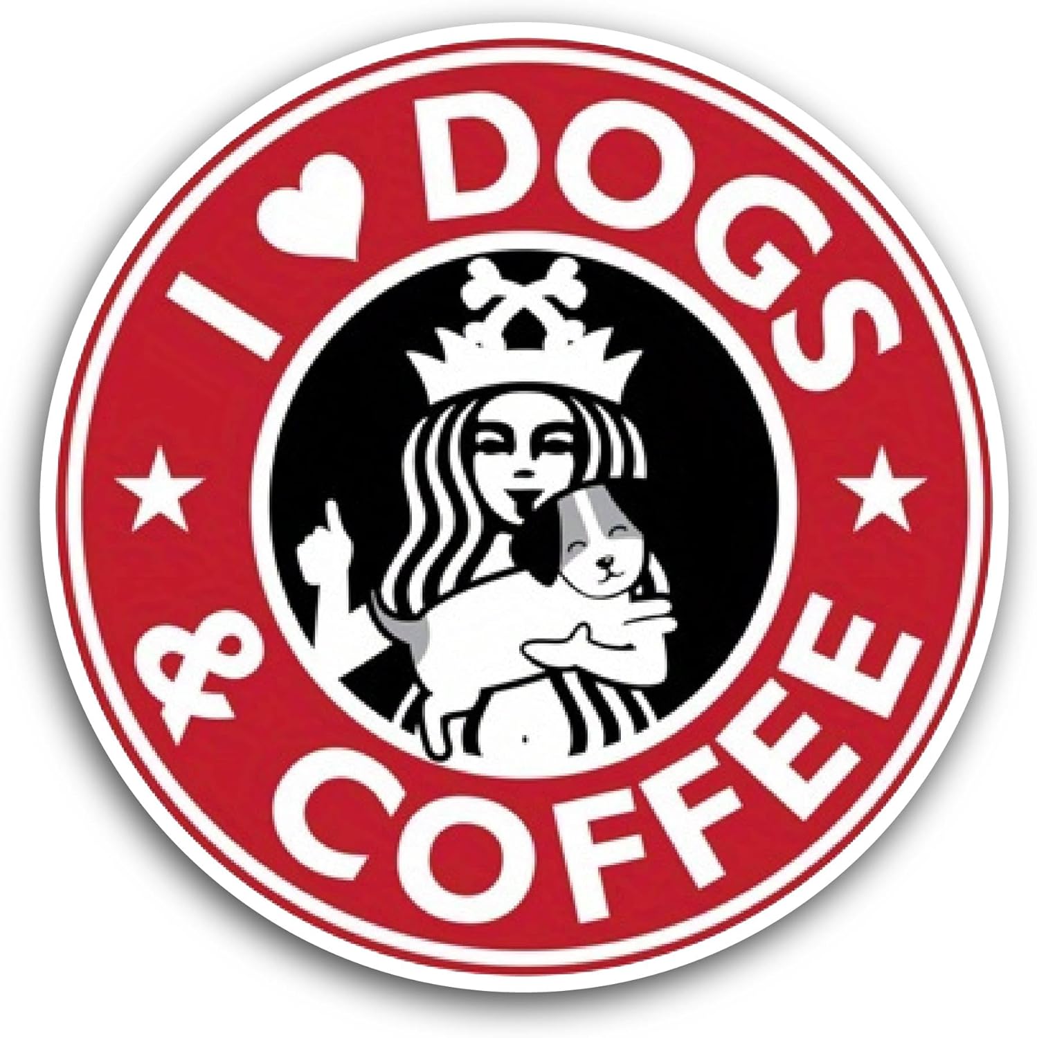 2 (Pieces) 3" and 5" I Love Dogs Sticker, Waterproof Vinyl Decals for Many Purpose Like Cars, Trucks, Laptops, Phones, Windows and More