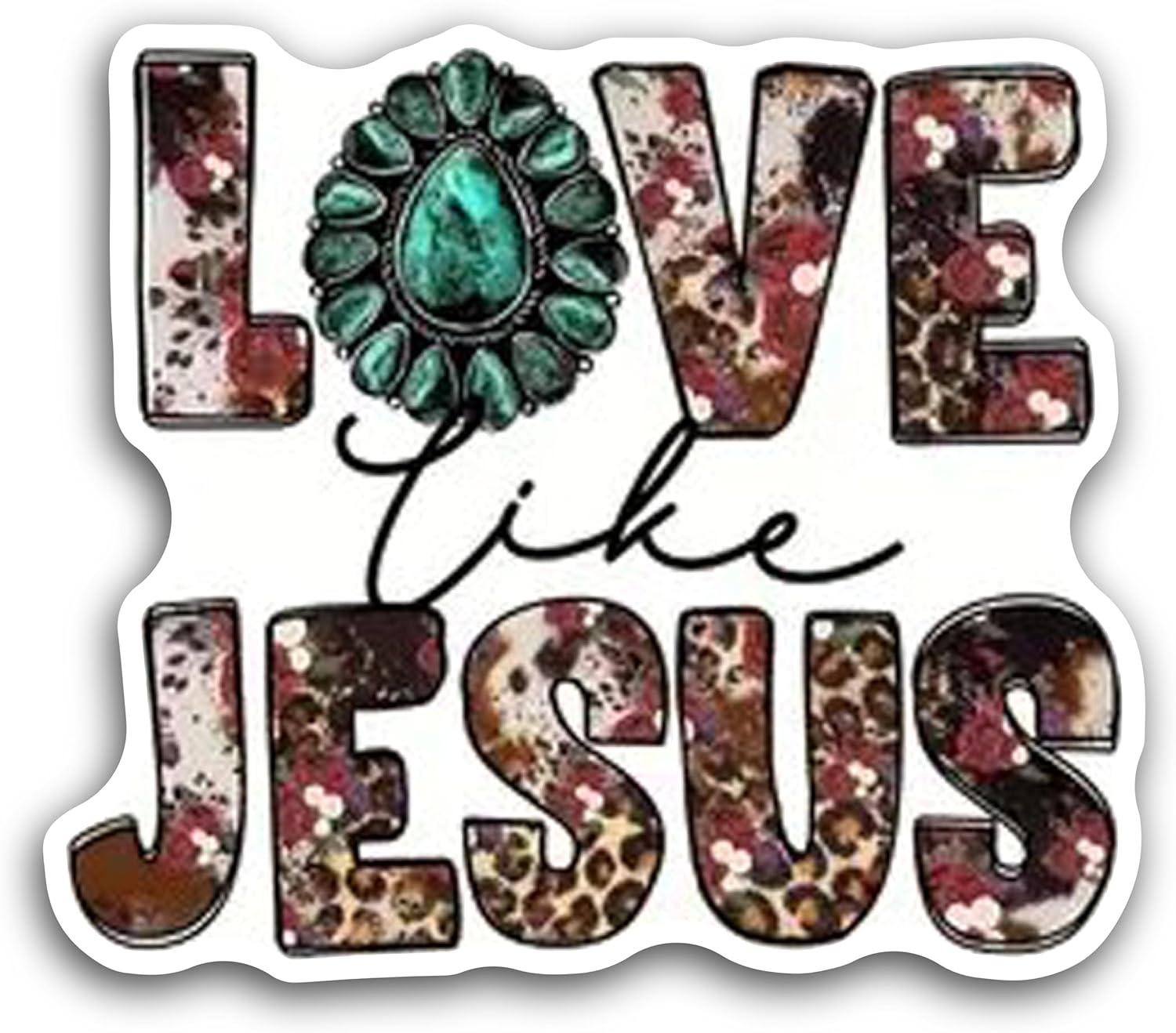 2 (Pieces) 3" and 5" Love Like Jesus Message Decal Sticker, Waterproof Vinyl Decals for Many Purpose Like Cars, Trucks, Laptops, Phones, Windows and More