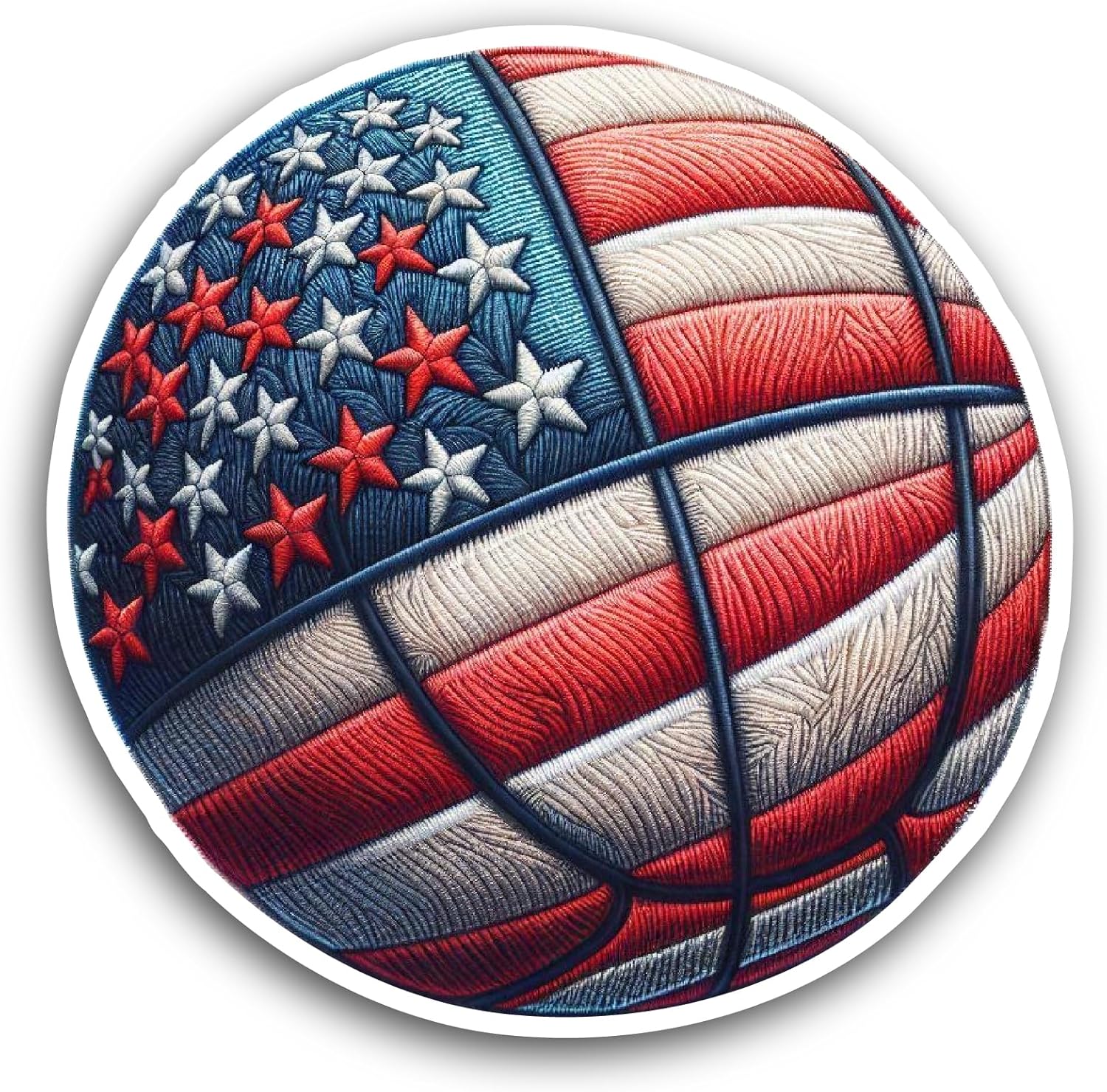 2 (Pieces) 3" and 5" Basketball Amarican Flag Sticker, Waterproof Vinyl Decals for Many Purpose Like Cars, Trucks, Laptops, Phones, Windows and More